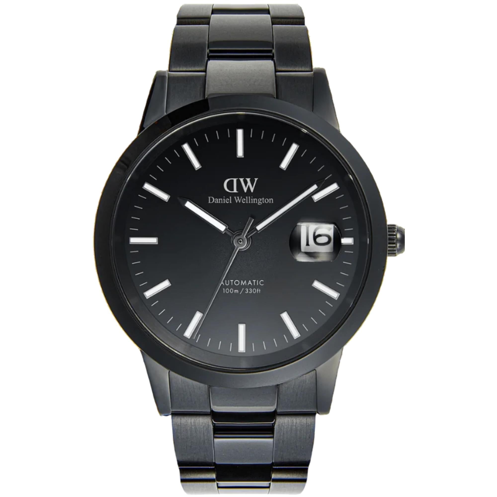 Daniel Wellington Iconic Automatic Black Dial Stainless Steel Strap Men's Watch DW00100753