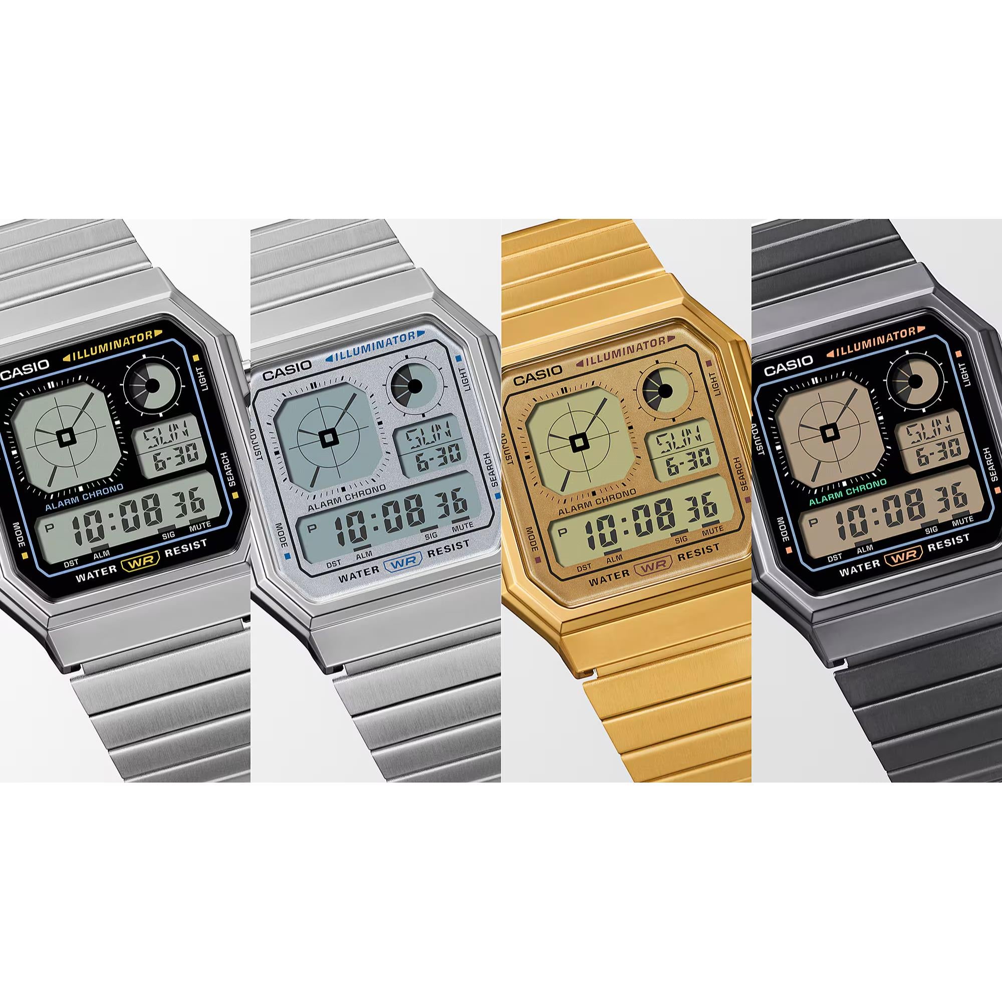Casio Vintage Digital Stainless Steel Strap Unisex Watch A130WE-1AEF