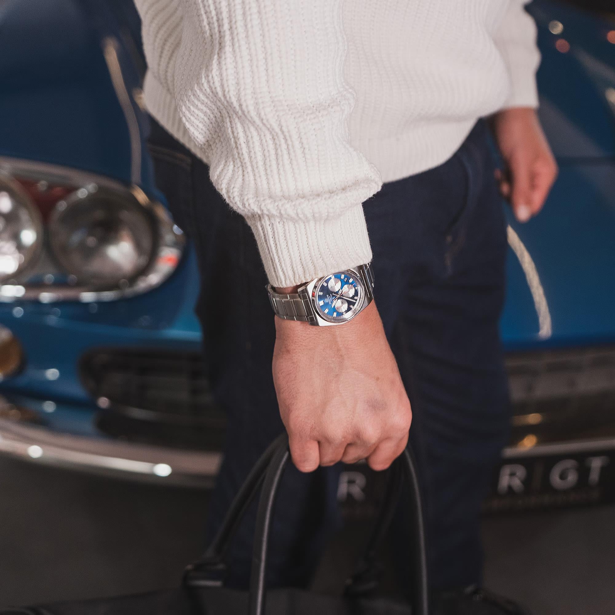 Casio EDIFICE Motorsports Chronograph Blue Sunray Dial Stainless Steel Strap Men's Watch EFB-730D-2AVUEF