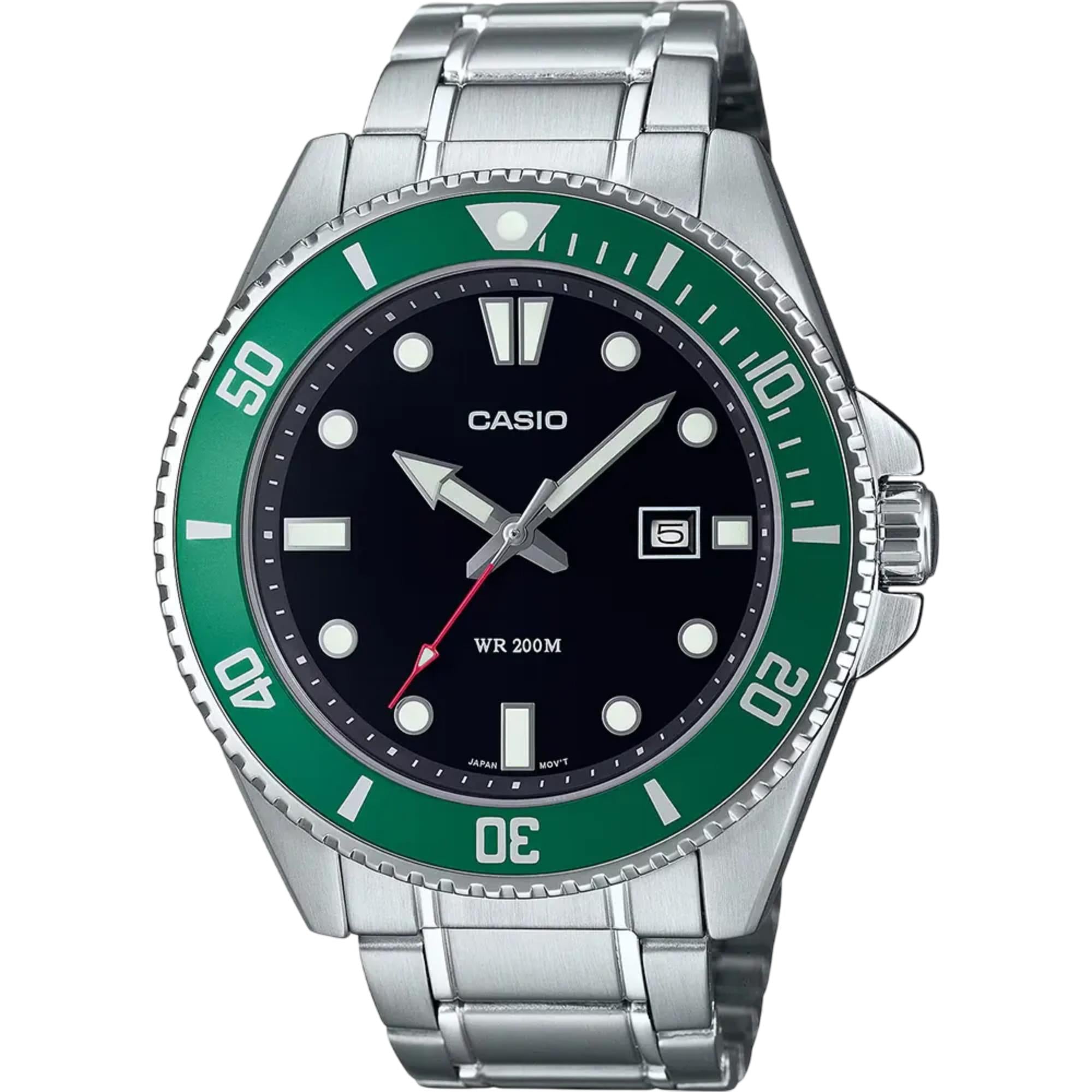 Casio Marlin Standard Black Dial Stainless Steel Strap Men's Watch MDV-107D-3AVEF