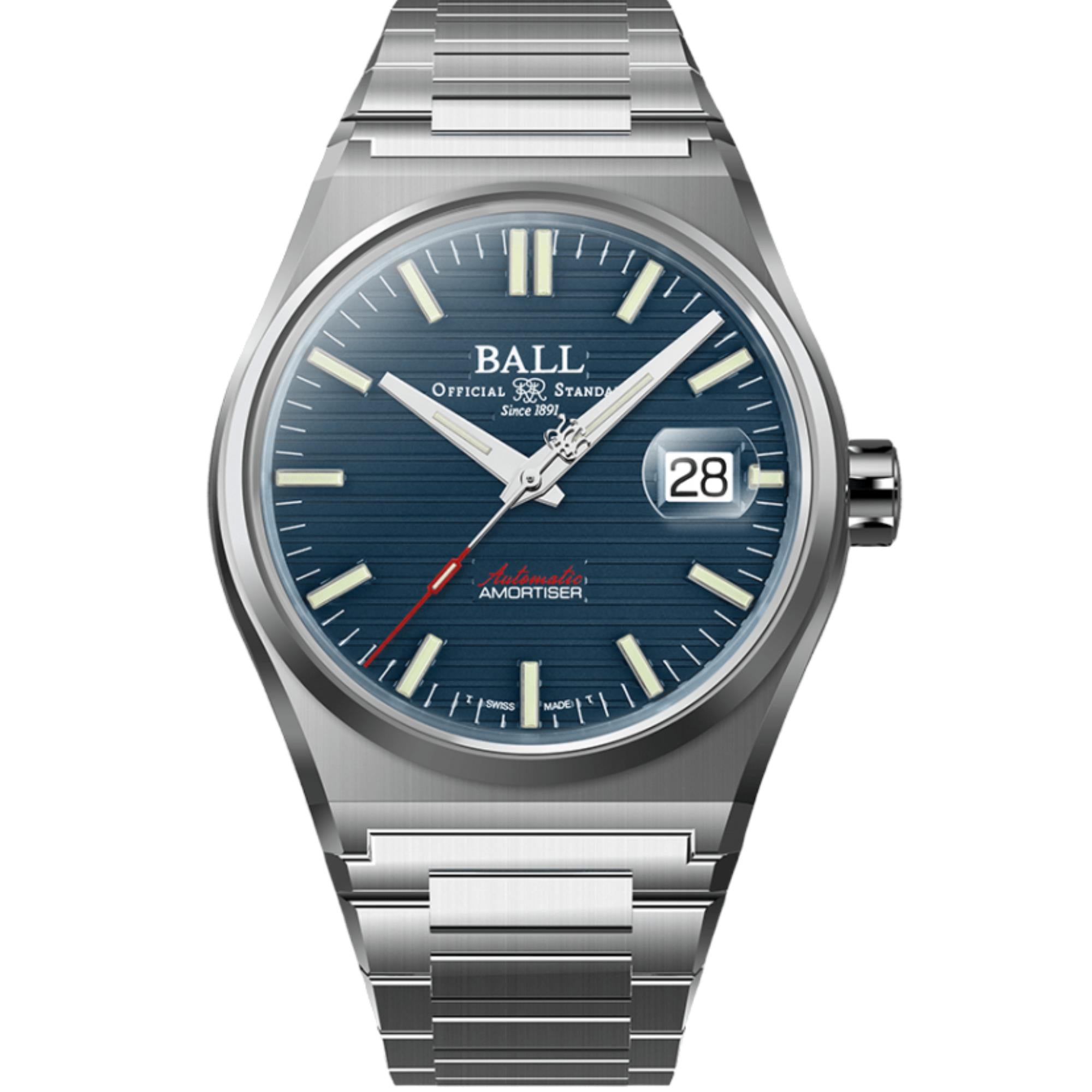 BALL Roadmaster Perseverer Blue Dial Stainless Steel Strap Men's Watch NM9050C-S1-BE