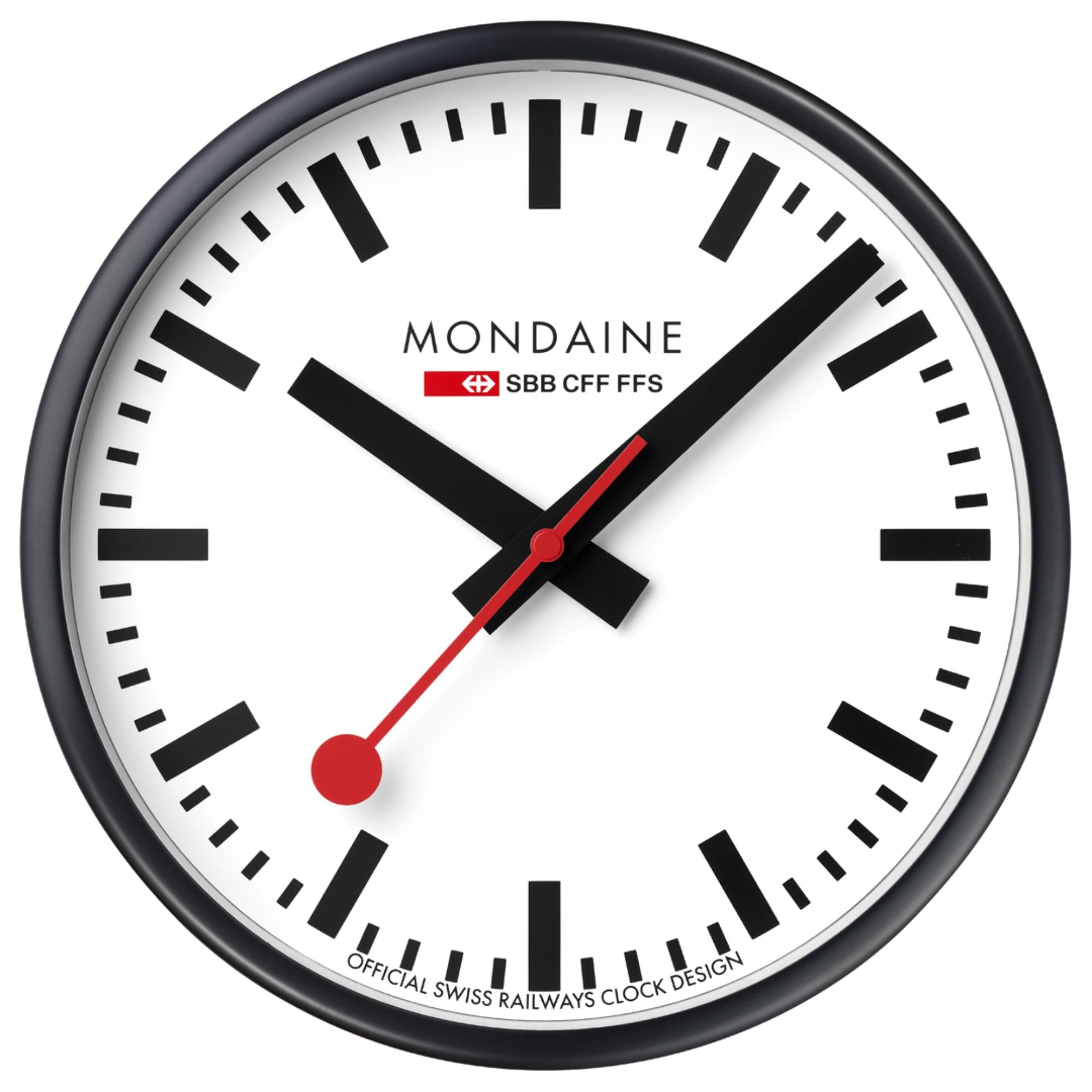Mondaine Classic Black Frame White Dial Wall Clock A990.CLOCK.12SBB