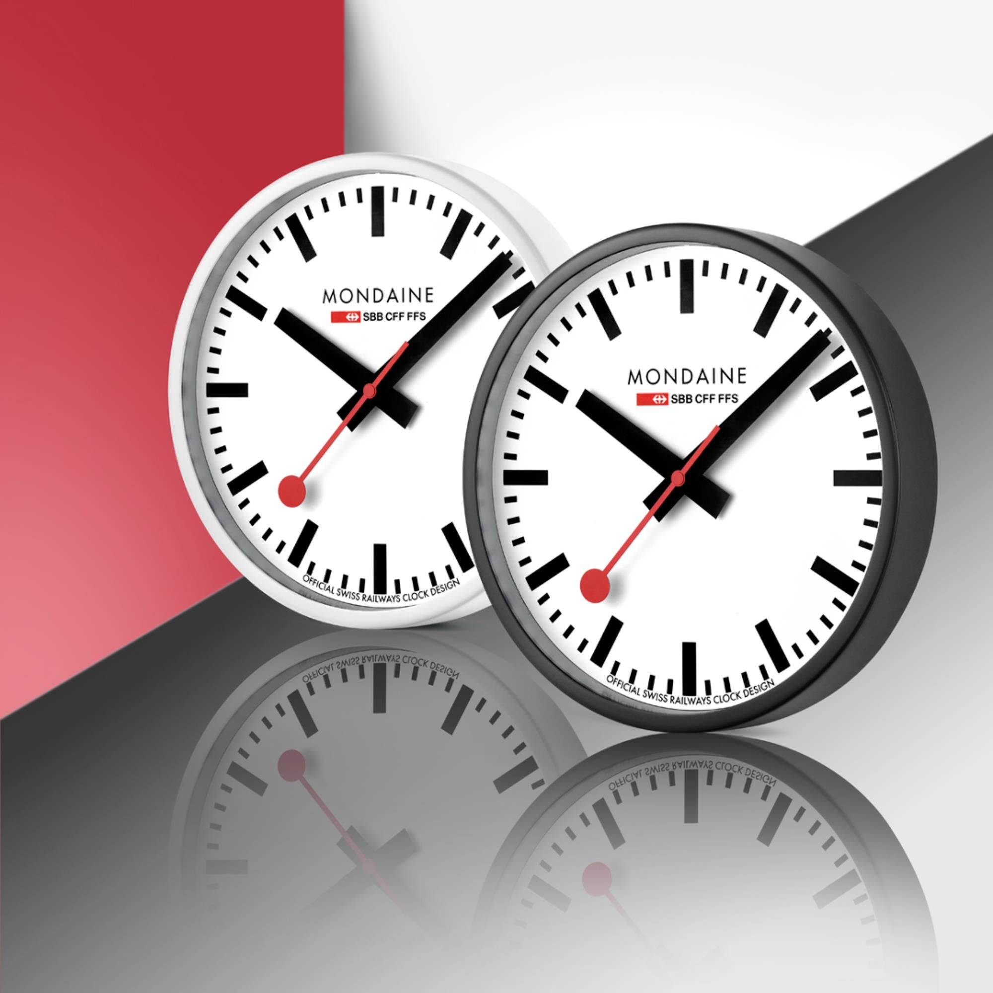 Mondaine Classic Black Frame White Dial Wall Clock A990.CLOCK.12SBB
