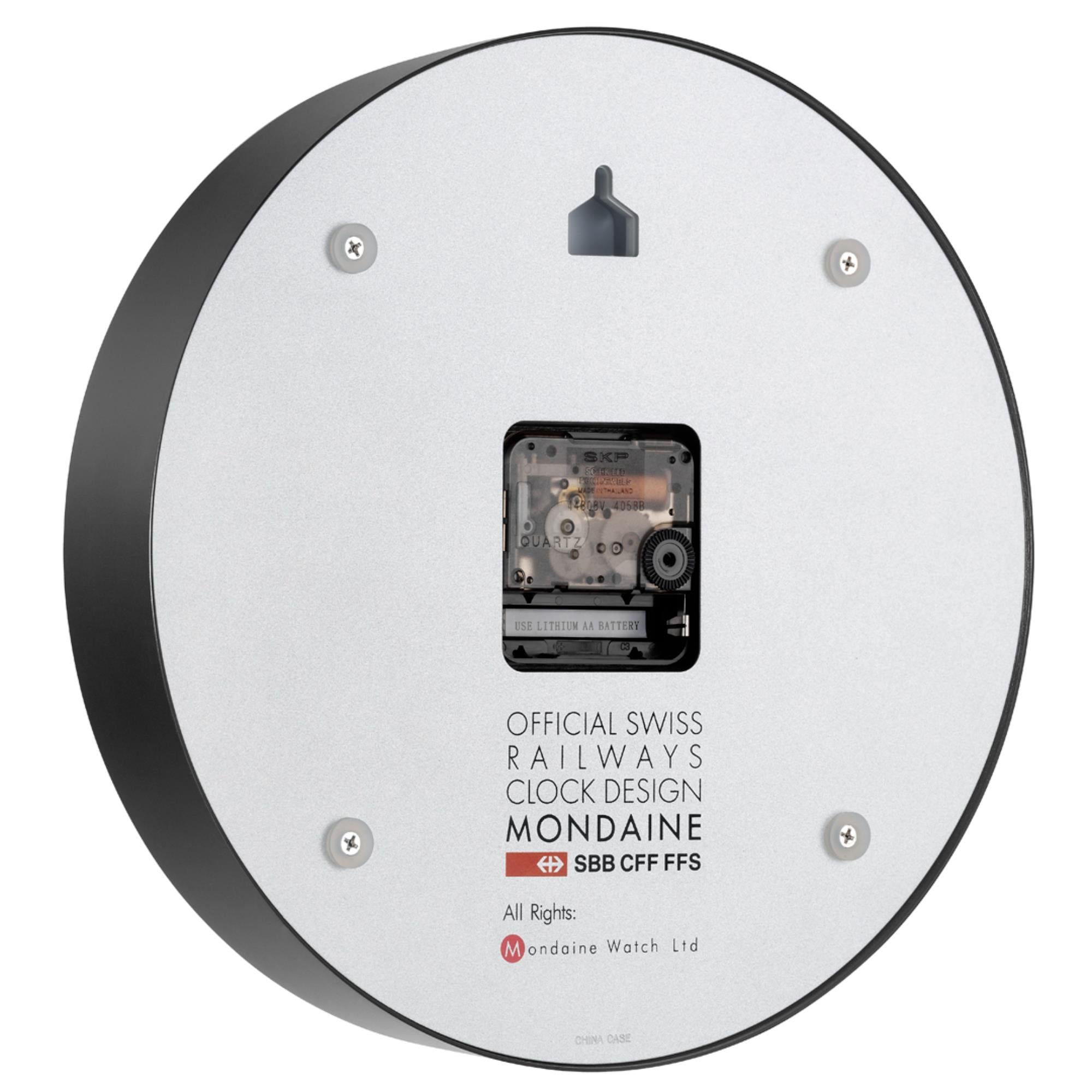 Mondaine Classic Black Frame White Dial Wall Clock A990.CLOCK.12SBB