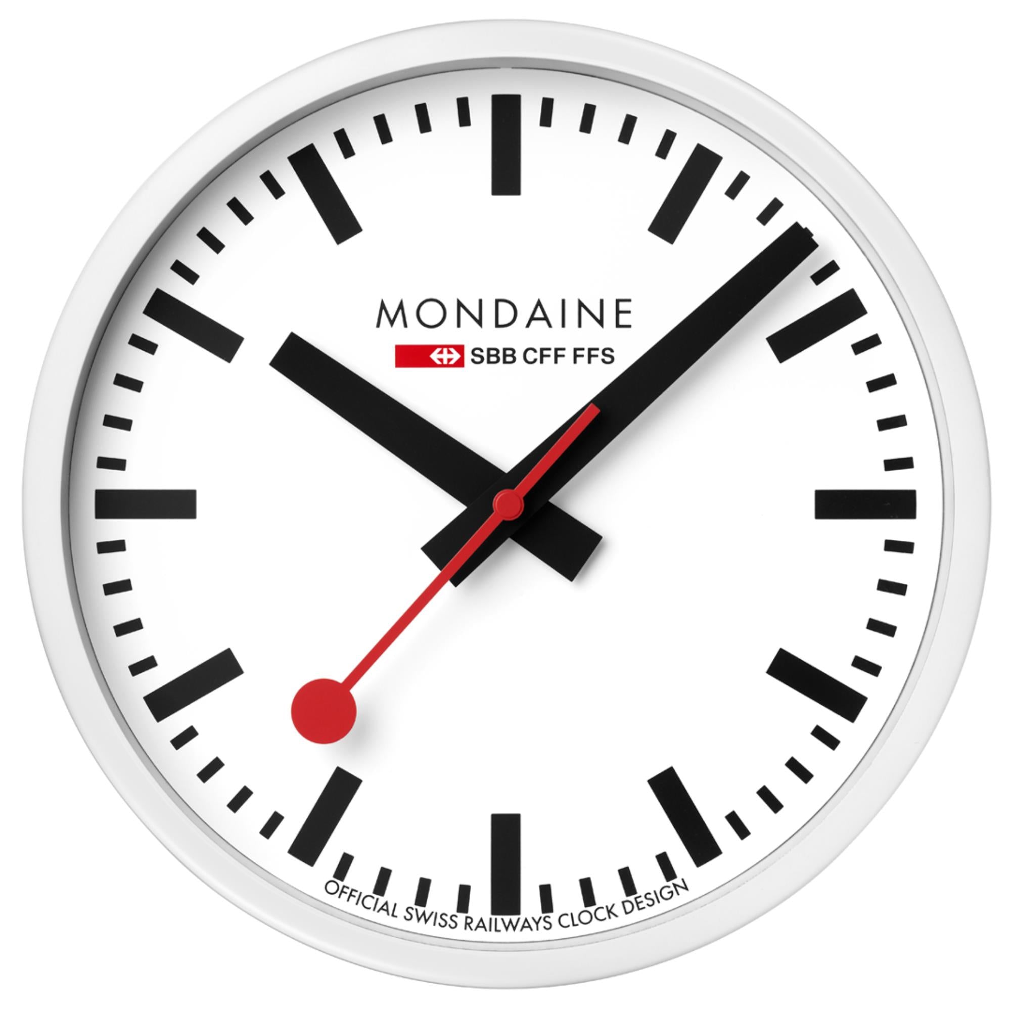 Mondaine Classic White Frame White Dial Wall Clock A990.CLOCK.10SBB
