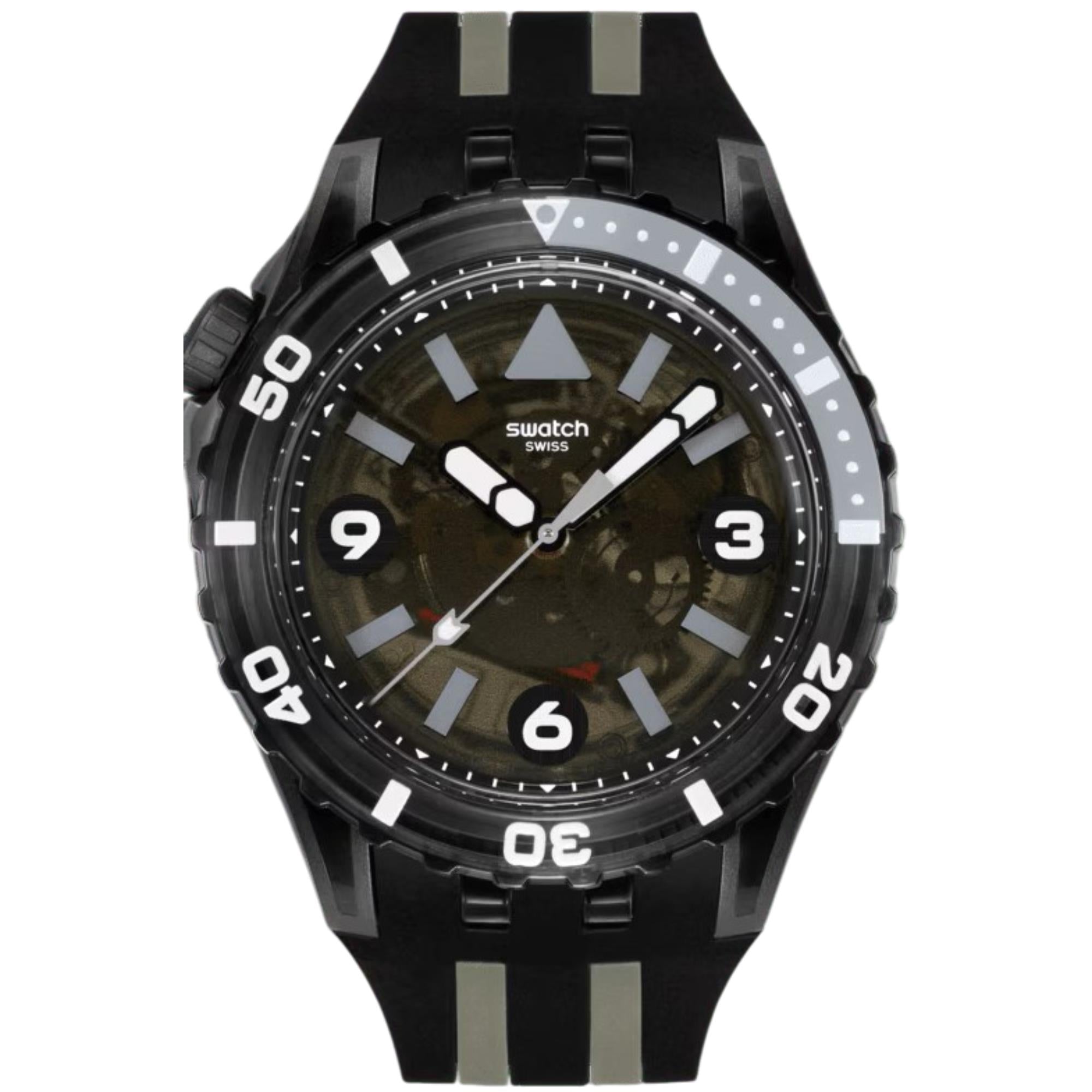 Swatch SCUBAQUA Black Sea Nettle Black Bioceramic Dial Silicone Strap Unisex Watch SSCU09B100