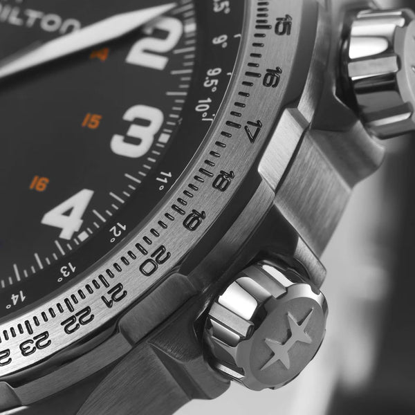 Hamilton Khaki Aviation X-Wind Automatic Black Dial Steel Strap Men's Watch H77755133