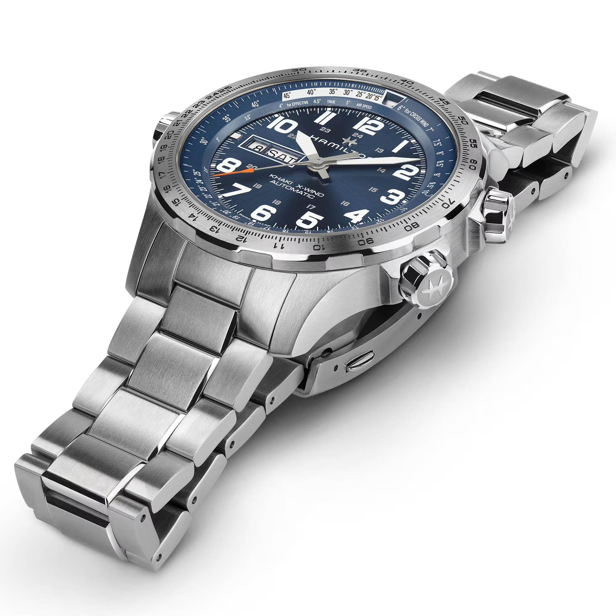 Hamilton Khaki Aviation X-Wind Automatic Blue Dial Steel Strap Men's Watch H77765141