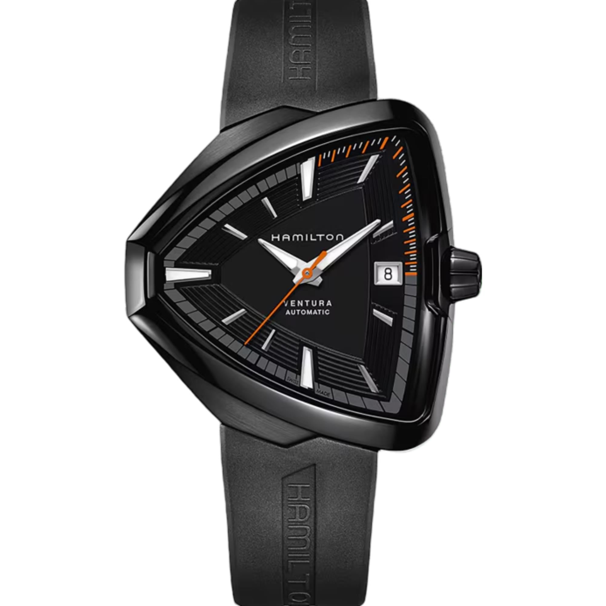 Hamilton Ventura Elvis80 Automatic Black Dial Rubber Strap Men's Watch H24585331