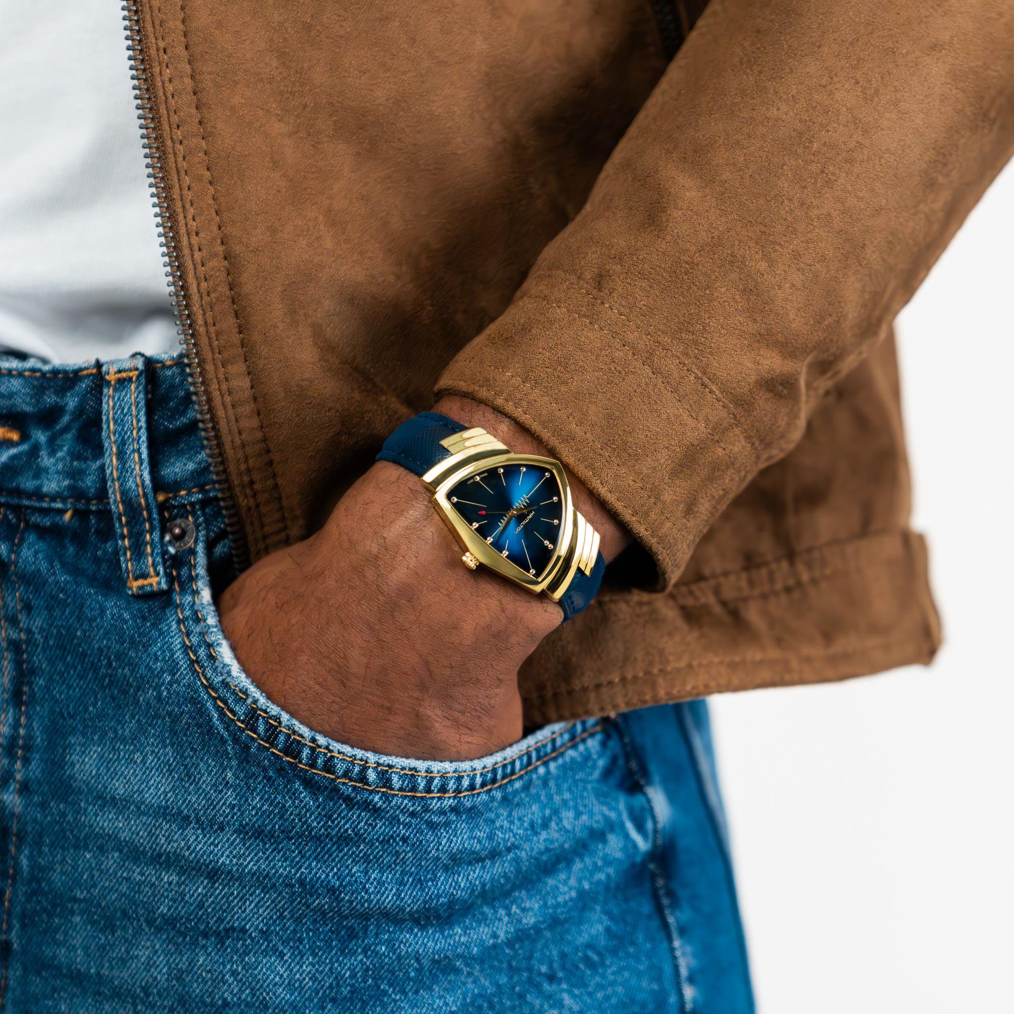 Hamilton Ventura Quartz Blue Dial NATO Strap Unisex Watch H24301941