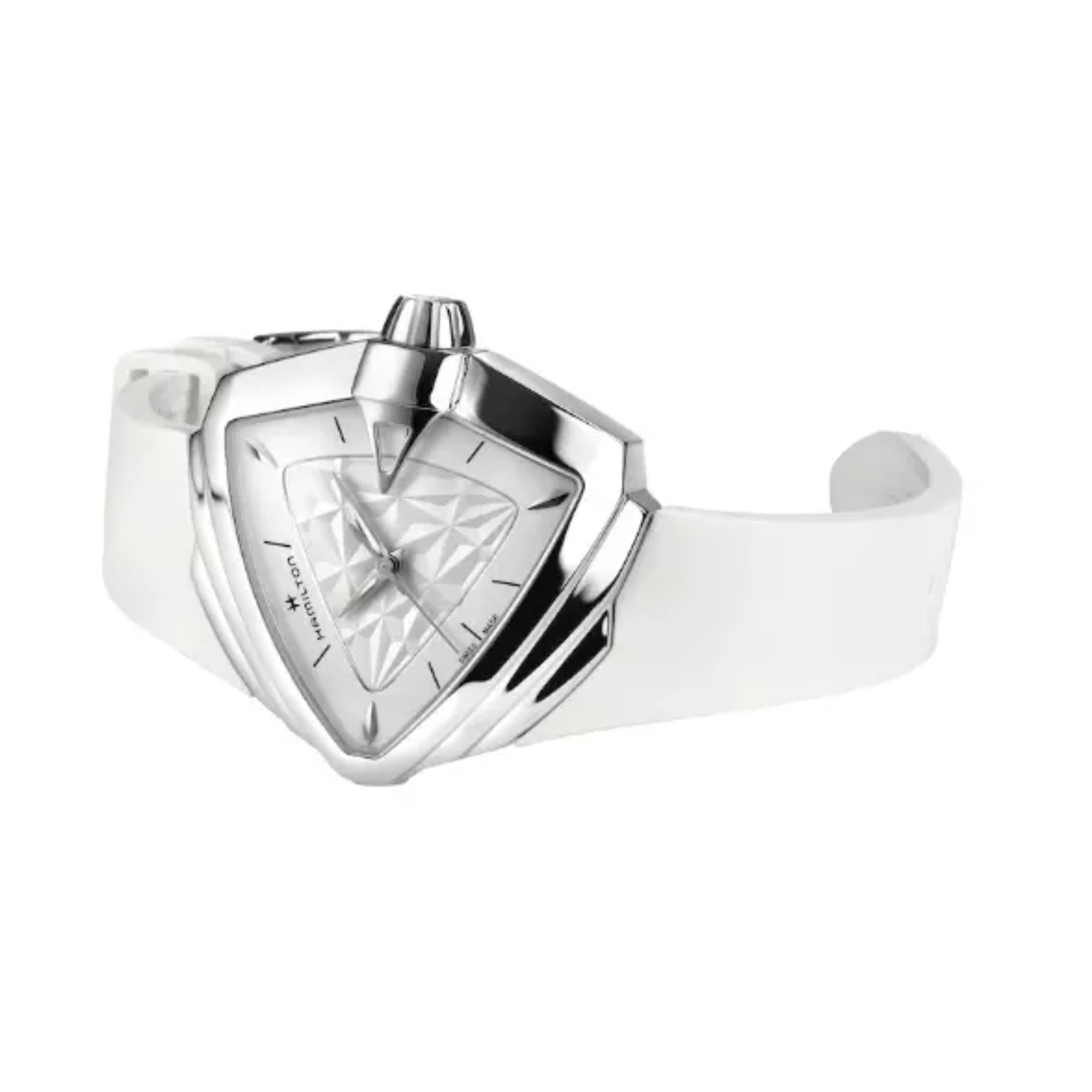 Hamilton Ventura S Quartz Mother of Pearl Dial Rubber Strap Women's Watch H24251391