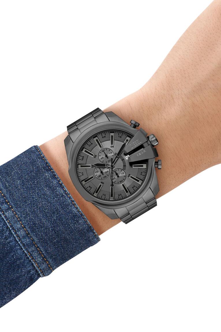 Diesel Mega Chief Slim Gray Dial Stainless Steel Strap Men's Watch DZ4676