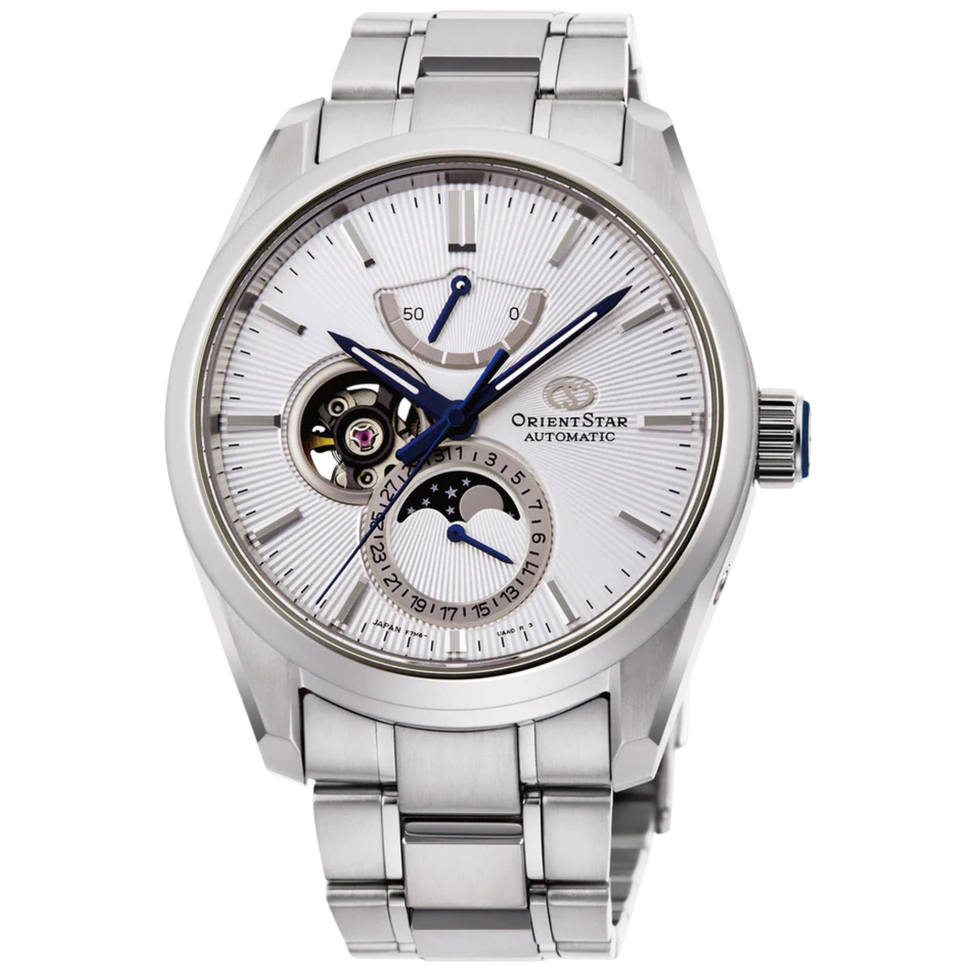 Orient Star Contemporary Silver Dial Stainless Steel Strap Men's Watch RE-AY0002S00B