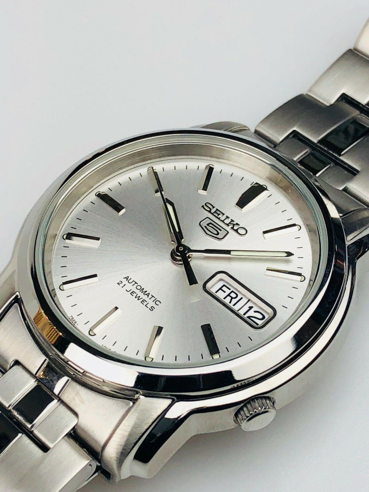 Seiko 5 Automatic Silver Dial Stainless Steel Bracelet Men's Watch SNKK65K1