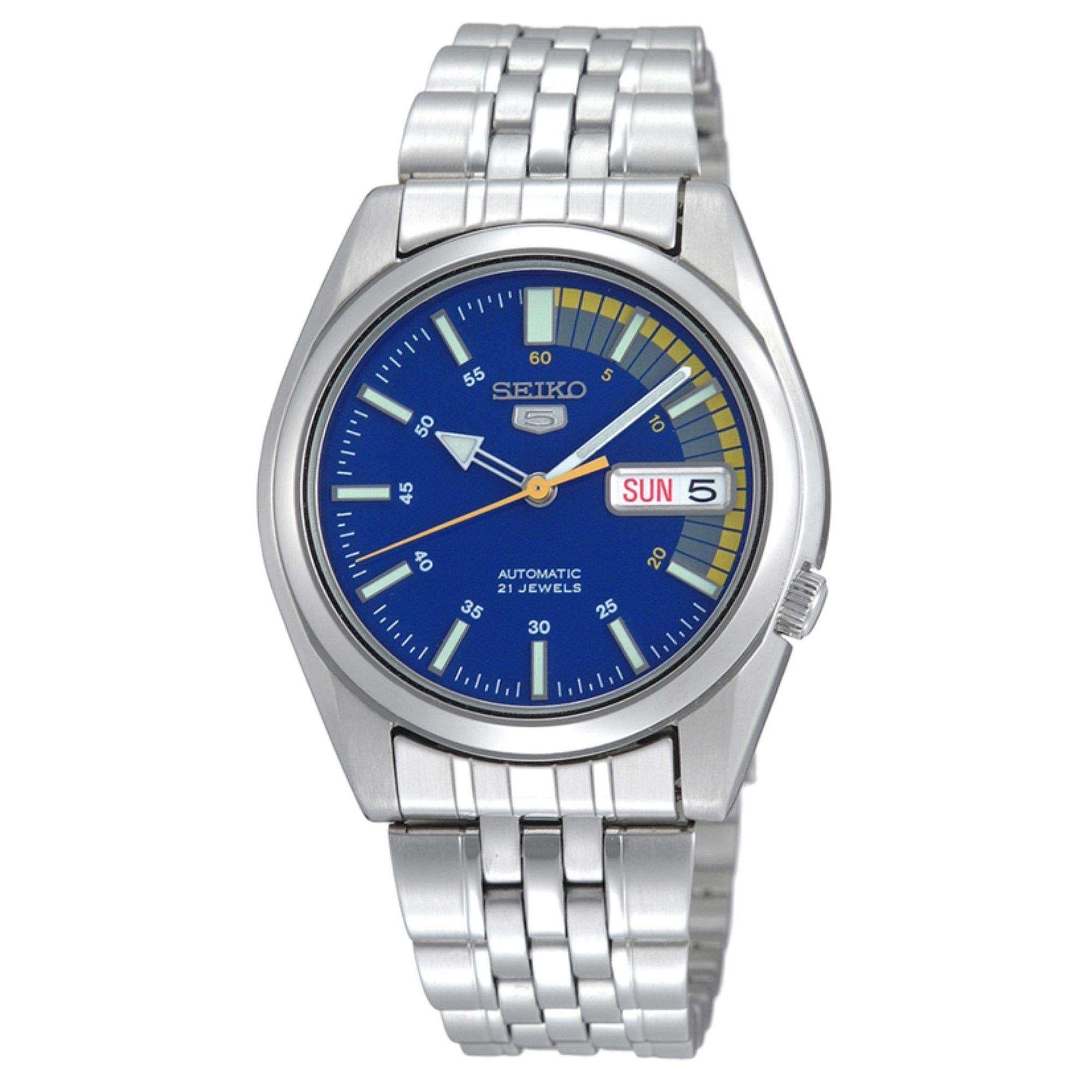 Seiko 5 Automatic Blue Dial Silver Stainless Steel Men's Watch SNK371K1