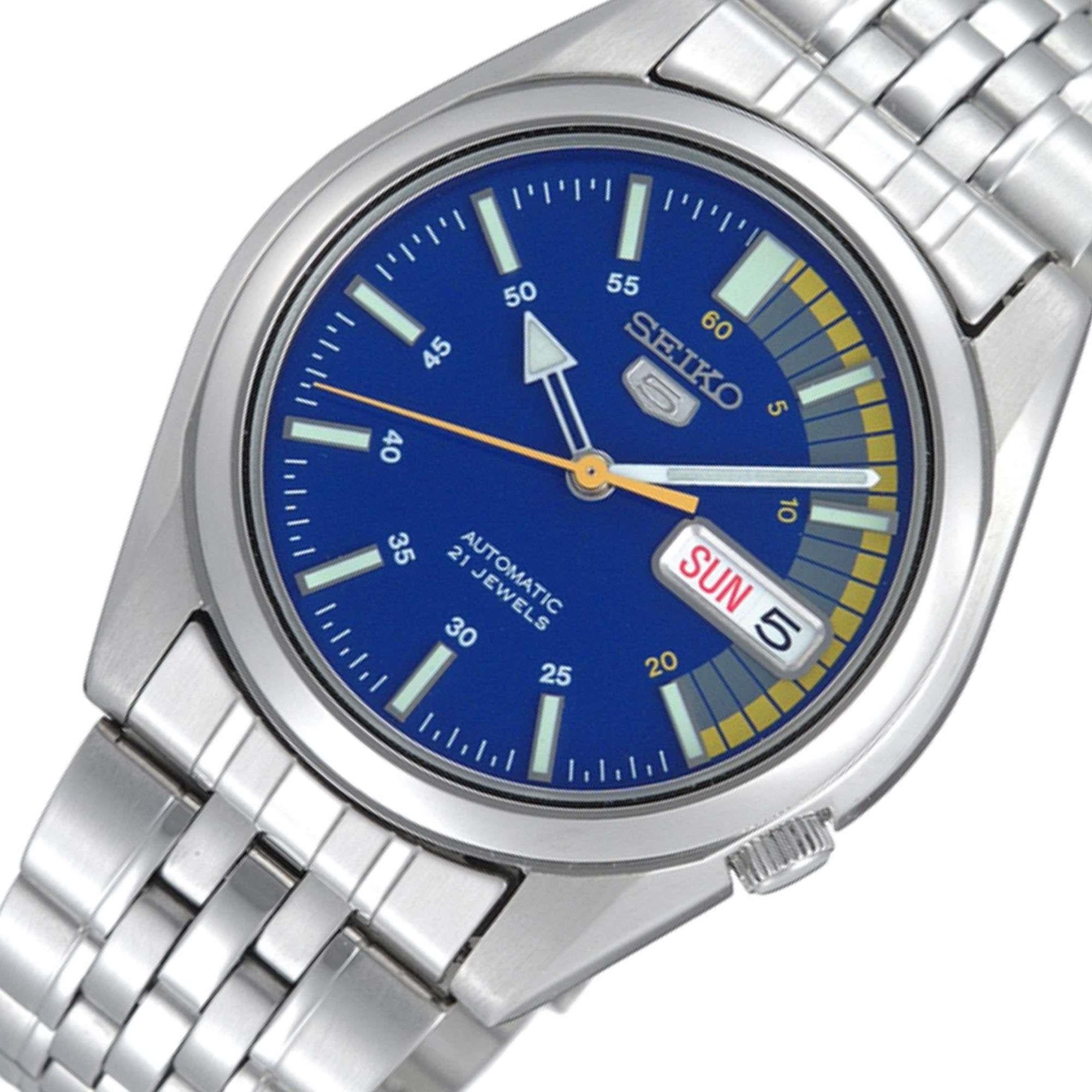 Seiko 5 Automatic Blue Dial Silver Stainless Steel Men's Watch SNK371K1