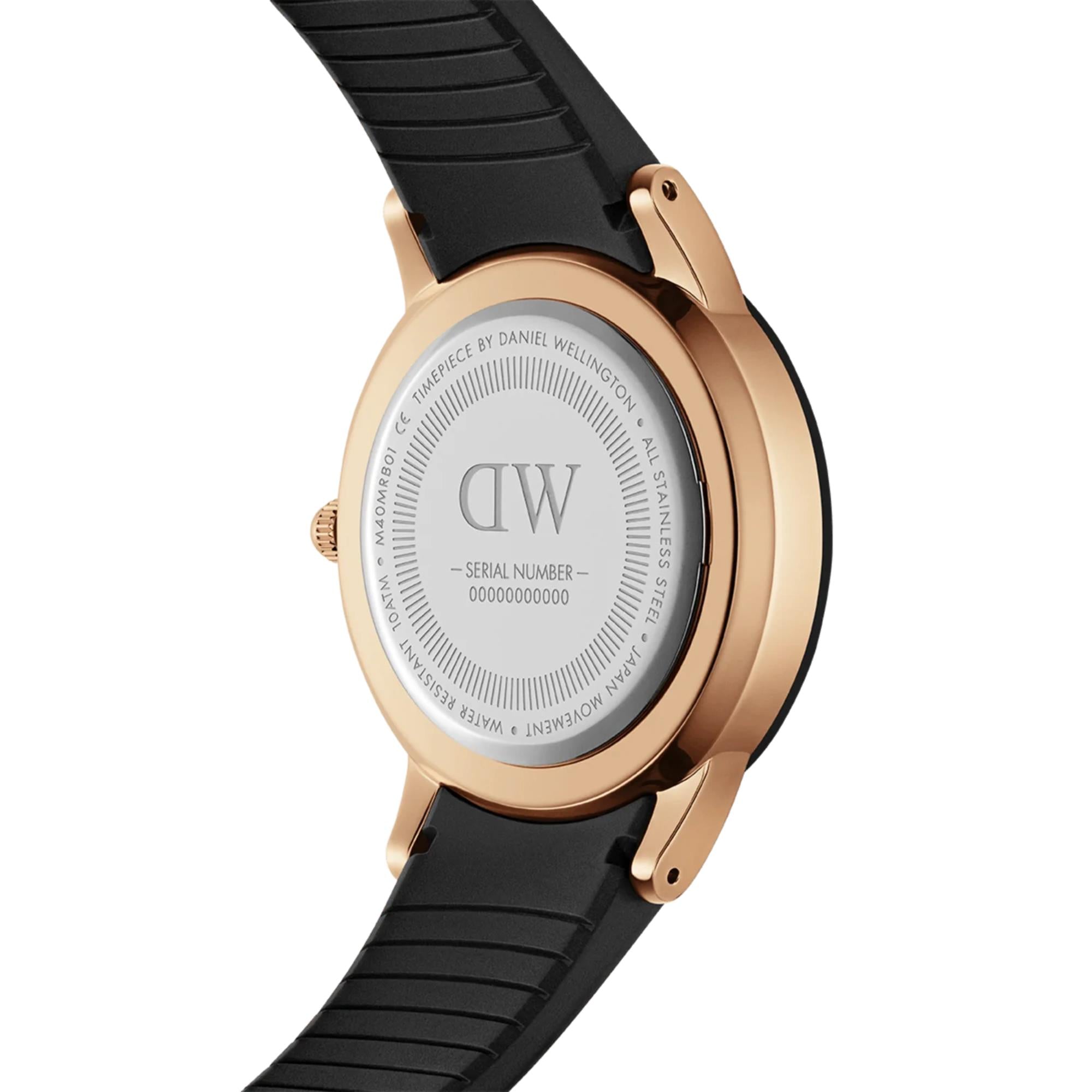 Daniel Wellington Iconic Motion Quartz Black Dial Rubber Strap Men's Watch DW00100611