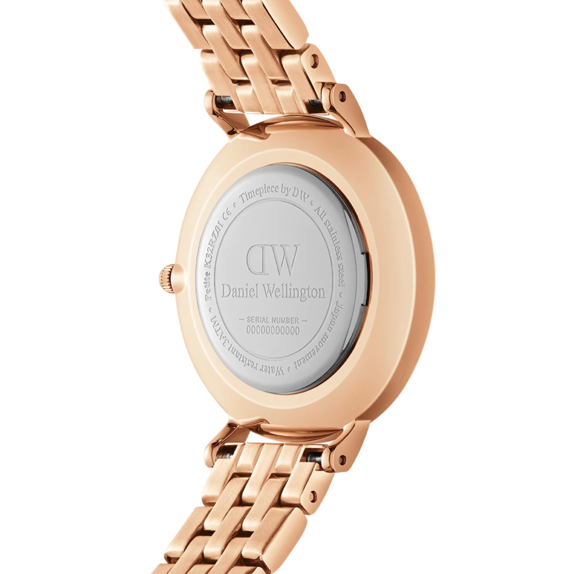 Daniel Wellington Petite Lumine Bezel Quartz White Dial Steel Strap Women's Watch DW00100666