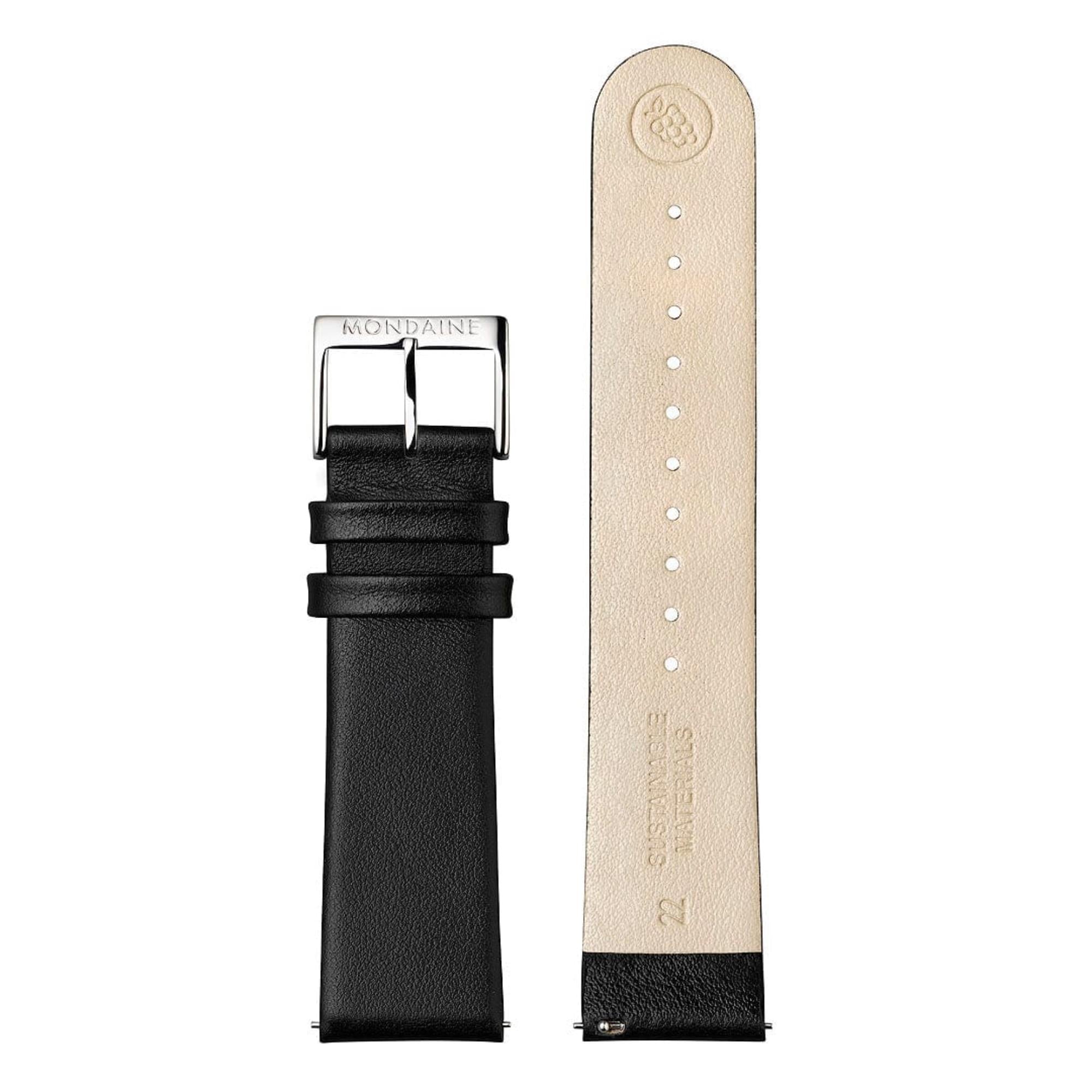 Mondaine Evo2 Quartz Black Dial Leather Strap Men's Watch MSE.43120.LB