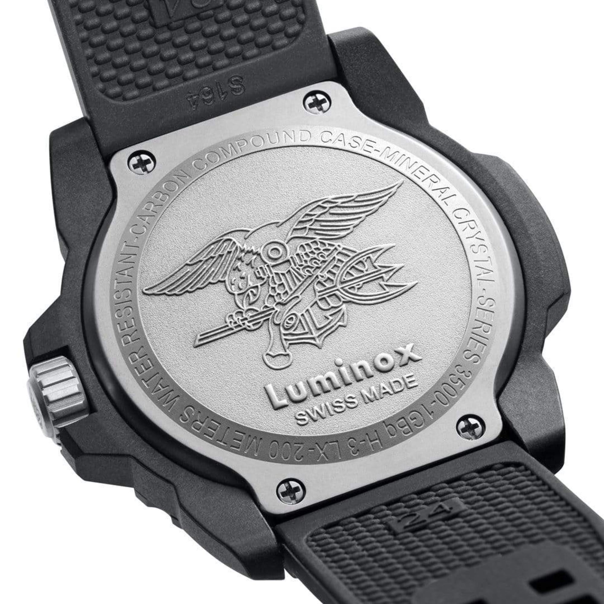 Luminox Navy Seal 3500 Quartz Carbonox Black Dial Black Rubber Strap Men's Watch XS.3501.F