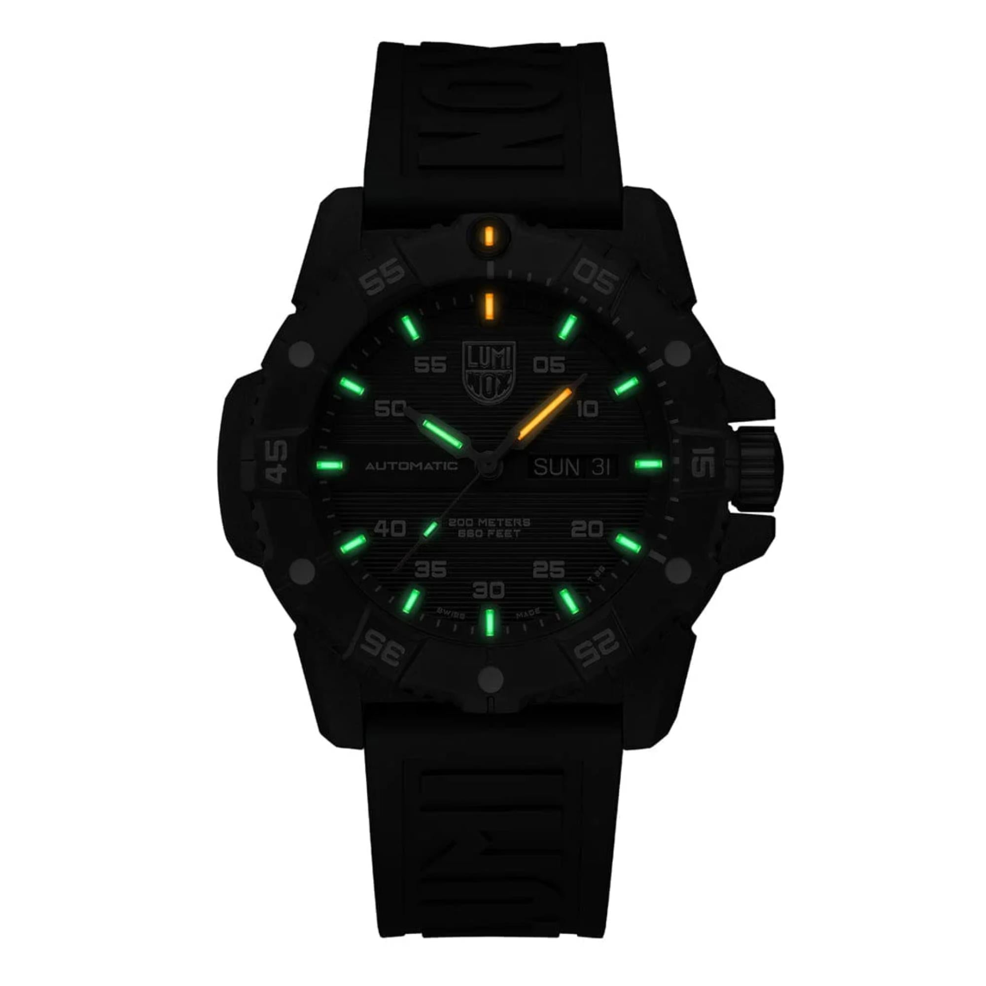 Luminox Master Carbon Seal 3860 Series Automatic Grey Dial Green Rubber Strap Men's Watch XS.3877