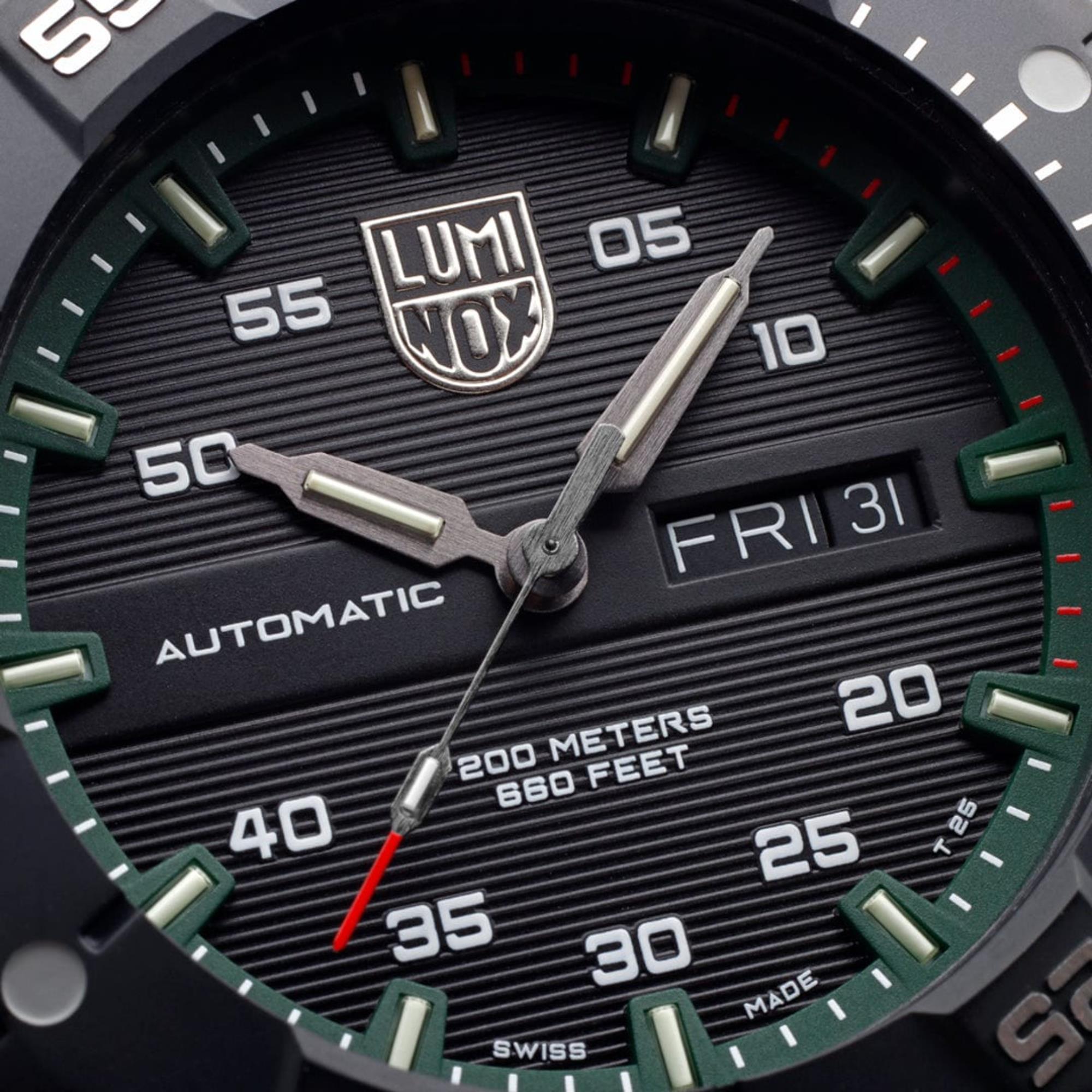 Luminox Master Carbon Seal 3860 Series Automatic Grey Dial Green Rubber Strap Men's Watch XS.3877
