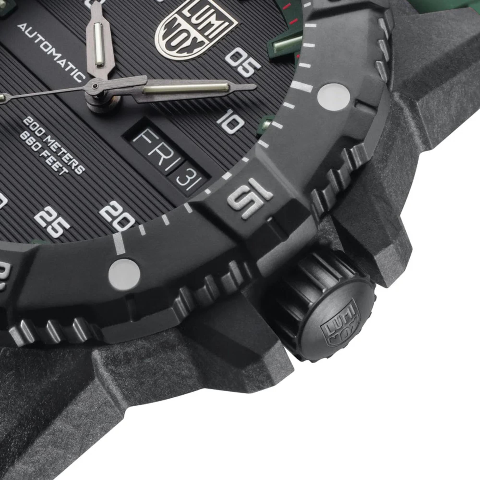 Luminox Master Carbon Seal 3860 Series Automatic Grey Dial Green Rubber Strap Men's Watch XS.3877