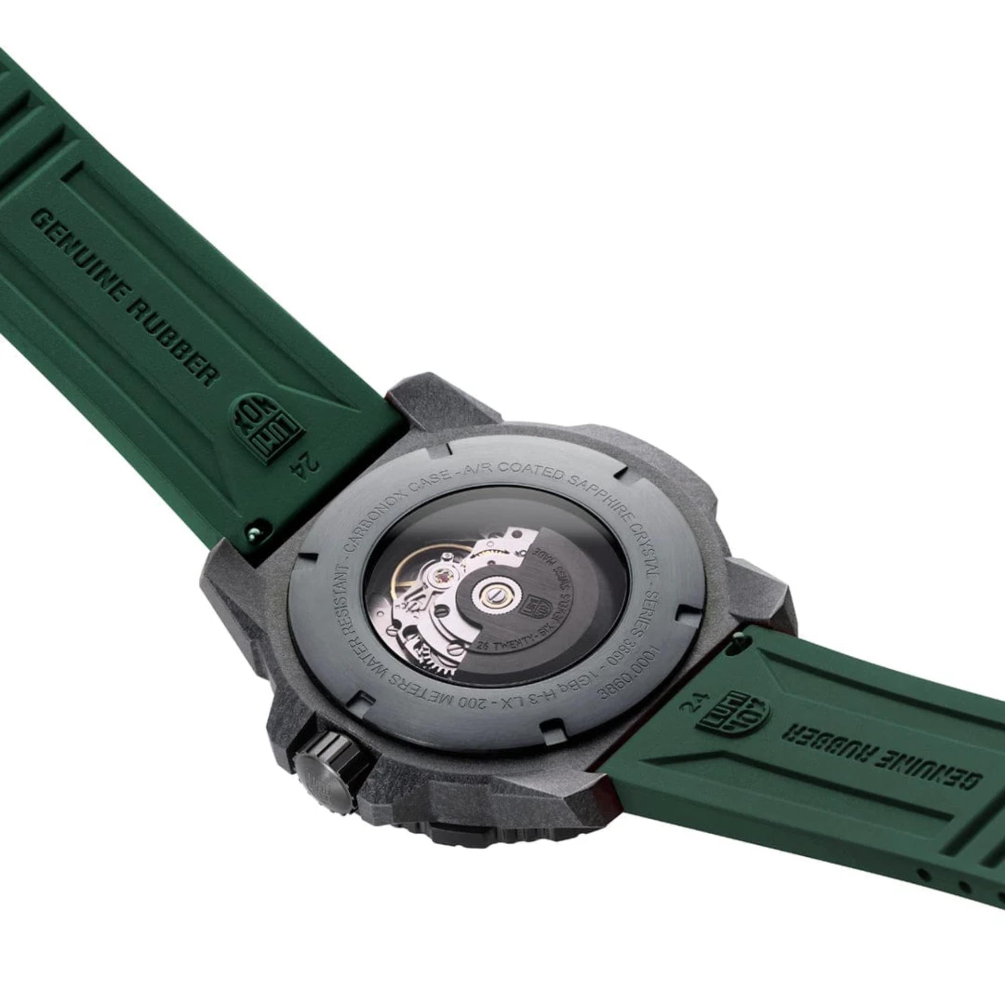Luminox Master Carbon Seal 3860 Series Automatic Grey Dial Green Rubber Strap Men's Watch XS.3877