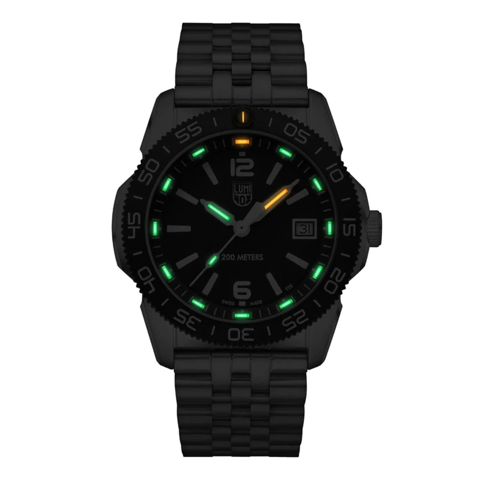 Luminox Pacific Diver Ripple Collection Quartz Black Dial Stainless Steel Strap Unisex Watch XS.3122M