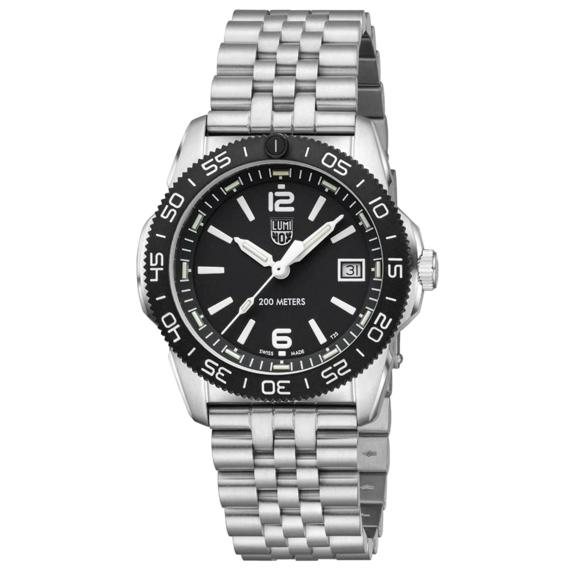 Luminox Pacific Diver Ripple Collection Quartz Black Dial Stainless Steel Strap Unisex Watch XS.3122M