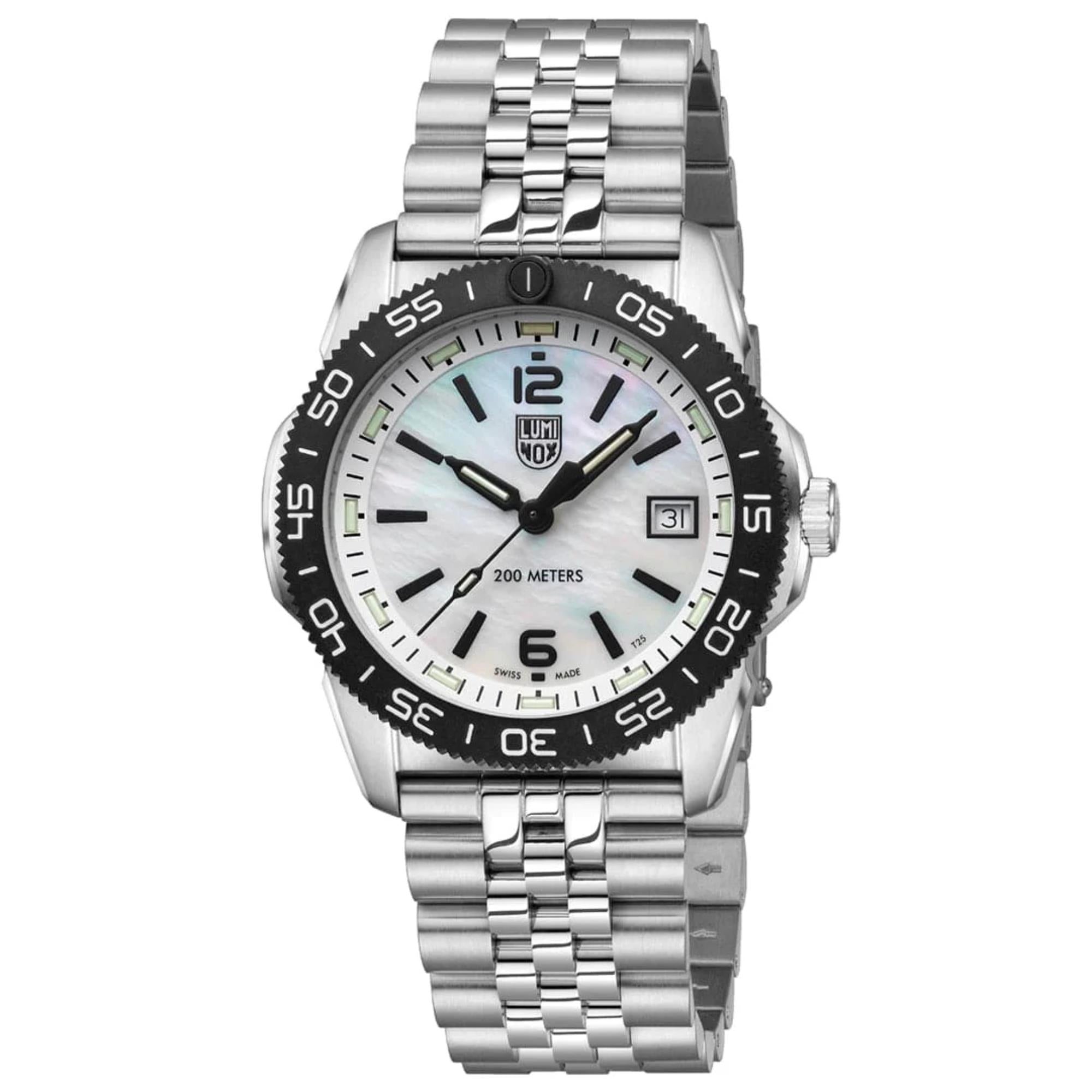 Luminox Pacific Diver Ripple Collection Quartz Mother Of Pearl Dial Stainless Steel Strap Unisex Watch XS.3126M