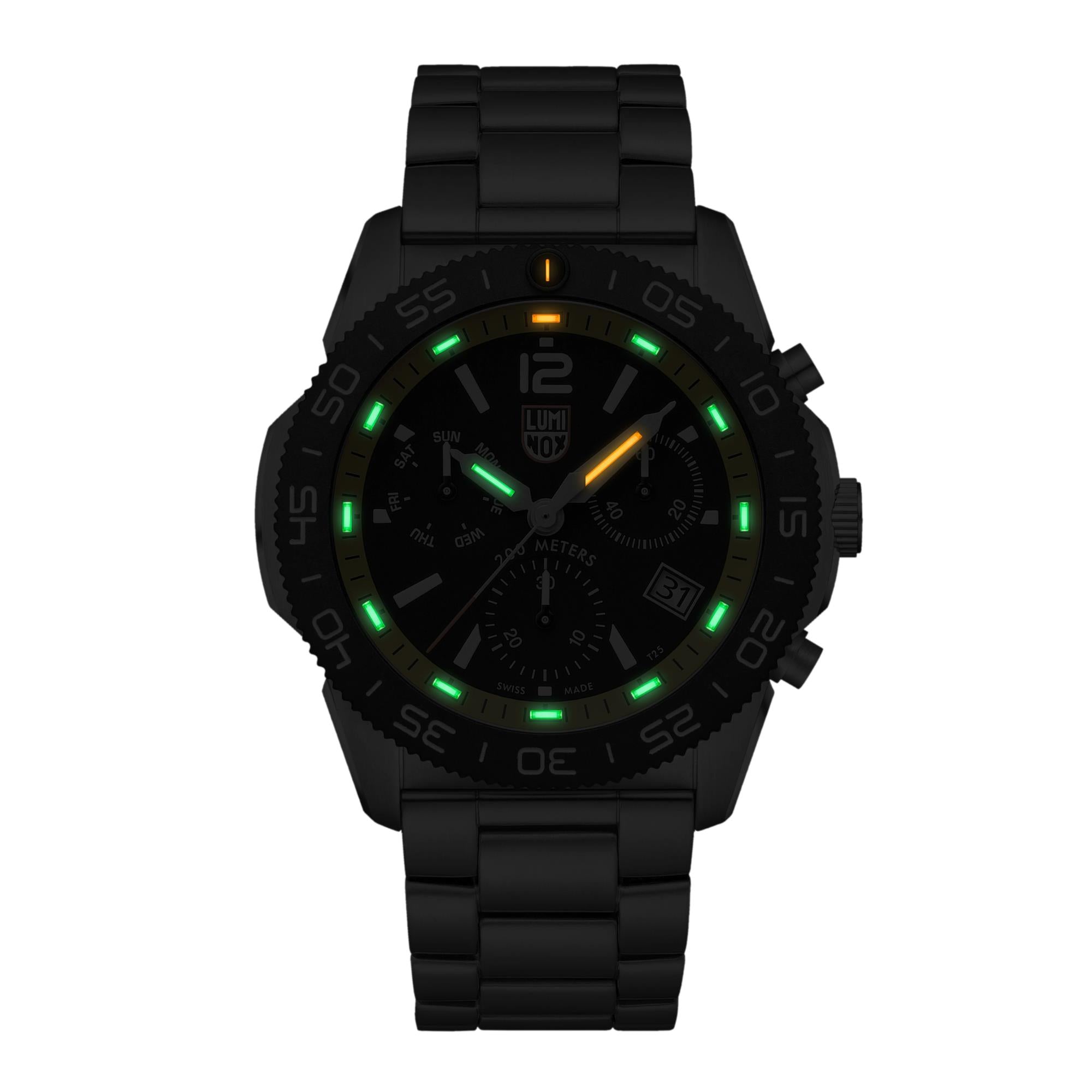 Luminox Pacific Diver Chronograph Series Black Dial Stainless Steel Strap Men's Watch XS.3145.M
