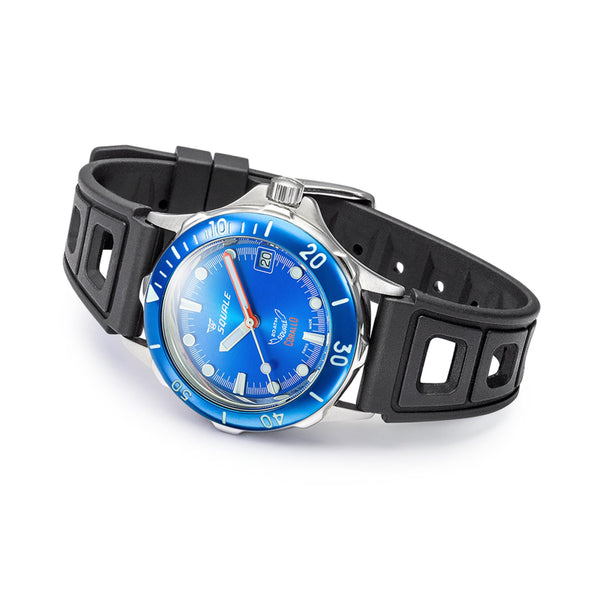 Squale Corallo NOS 2008 Automatic Sunray Blue Dial Rubber Strap Men's Watch CORALBLBL.RBK