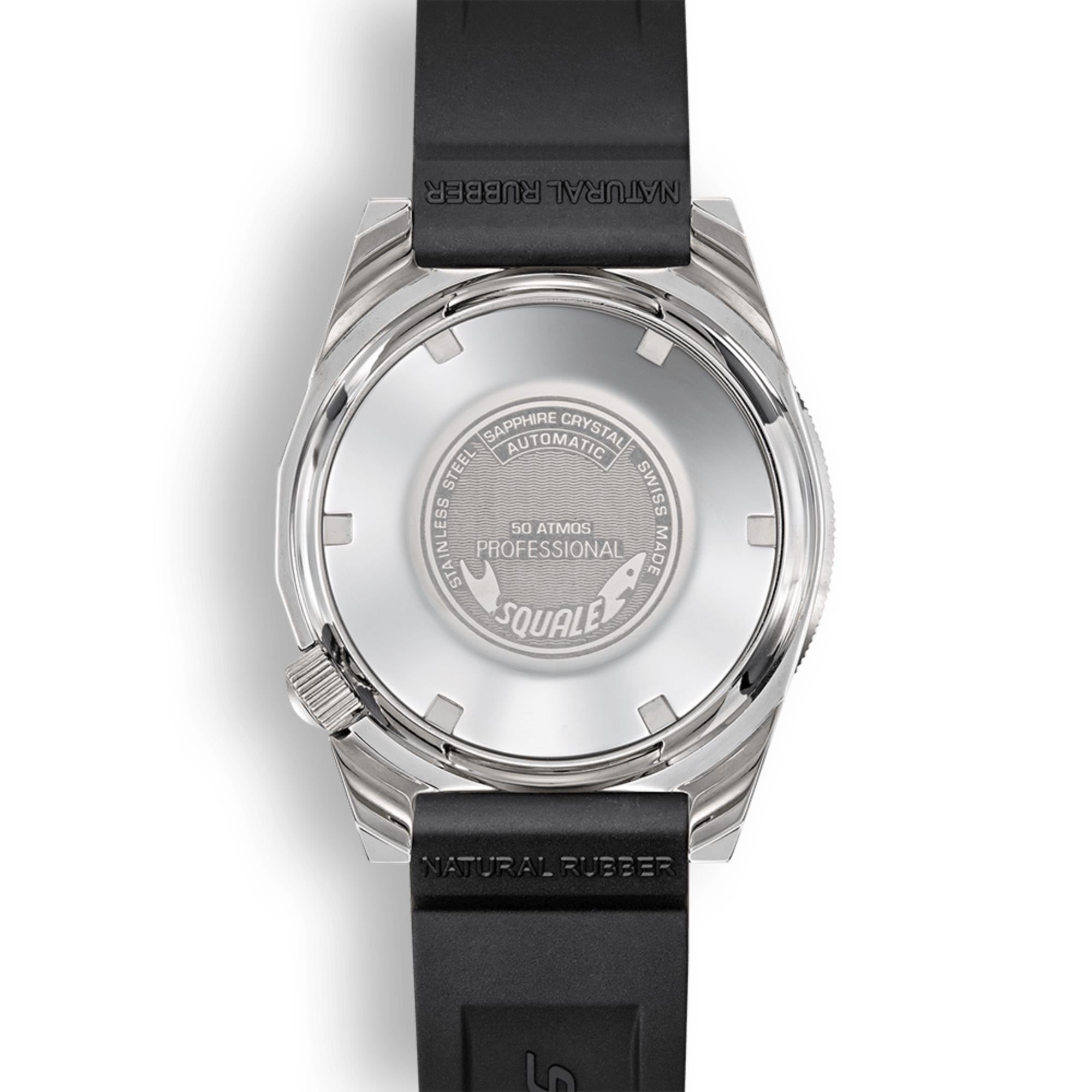 Squale 1521 Ocean Automatic Sunray Blue Dial Rubber Strap Men's Watch 1521OCN.VO