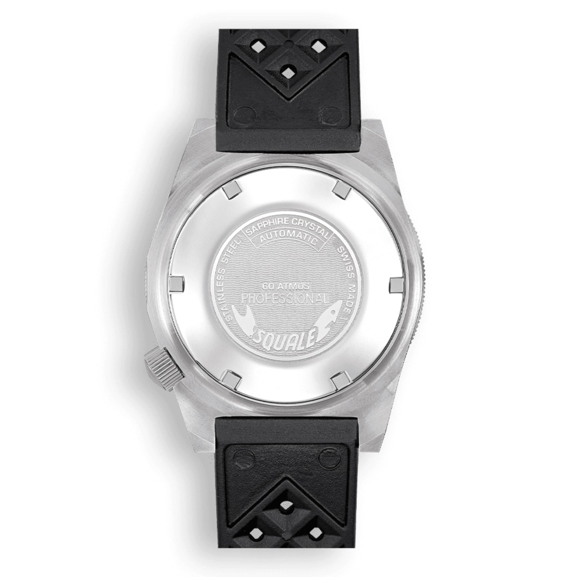 Squale Matic Satin Automatic Black Dial Rubber Strap Men's Watch MATICXSG.HT