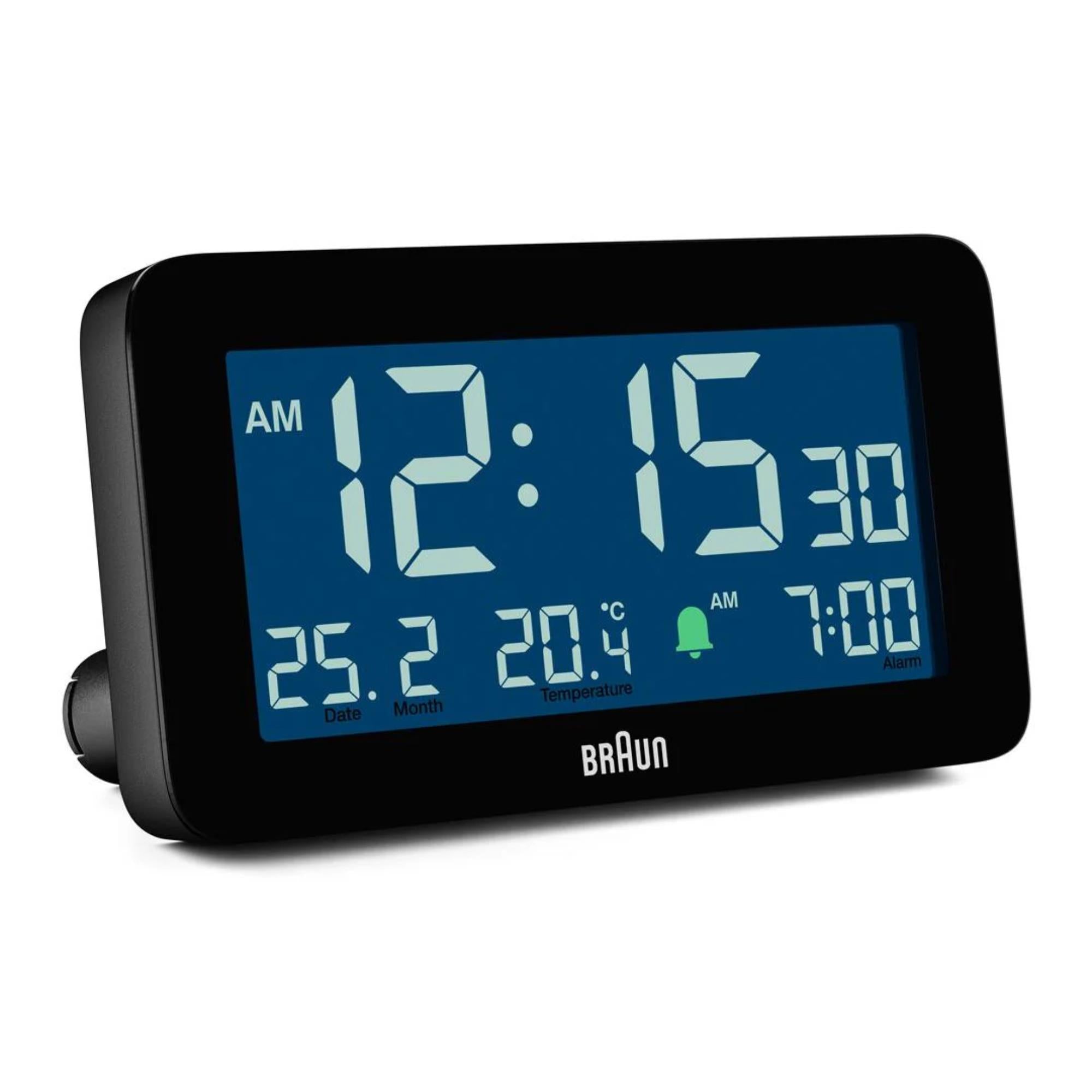 Braun Black Digital Alarm Clock BC10B