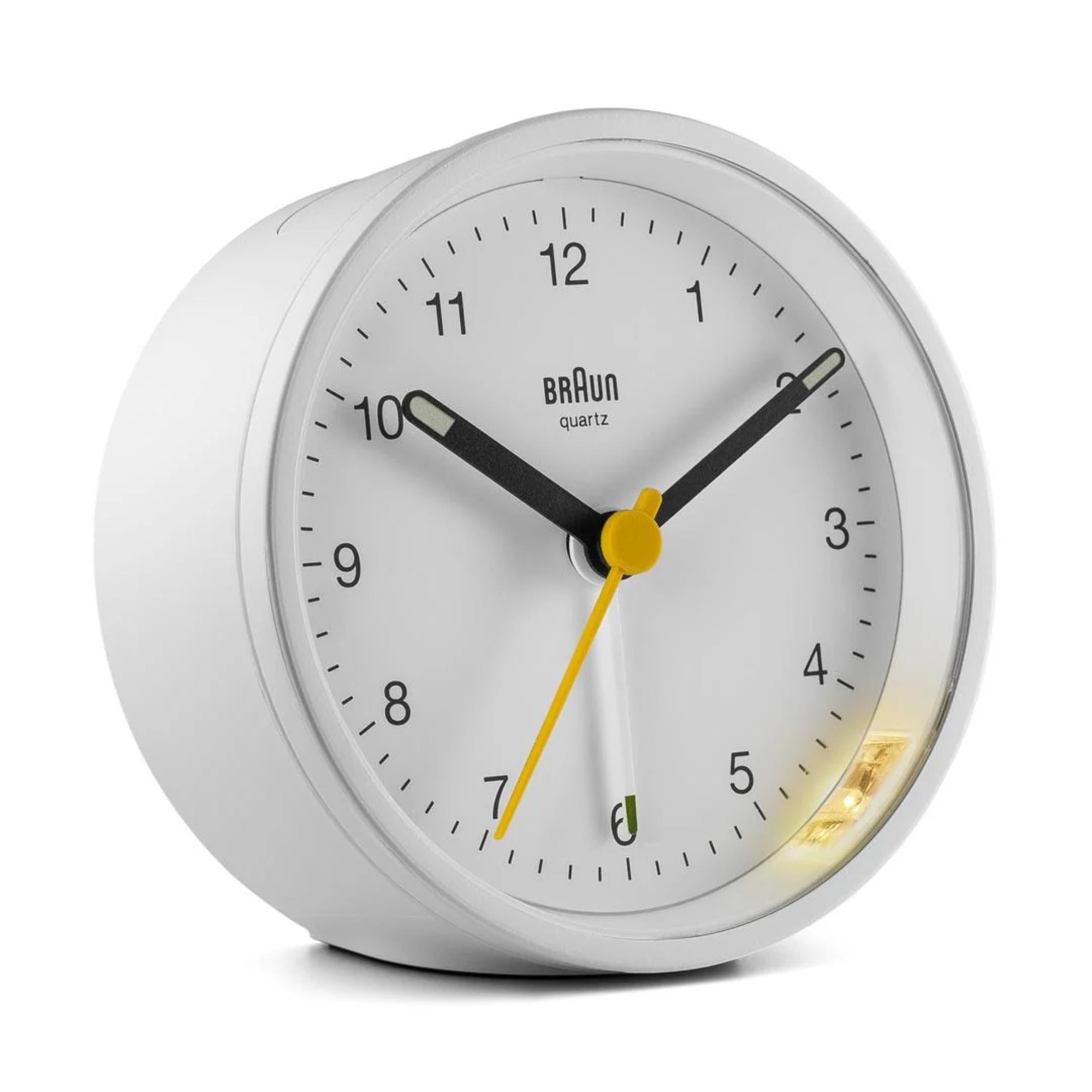 Braun Classic Quarts White Dial Alarm Clock BC12W