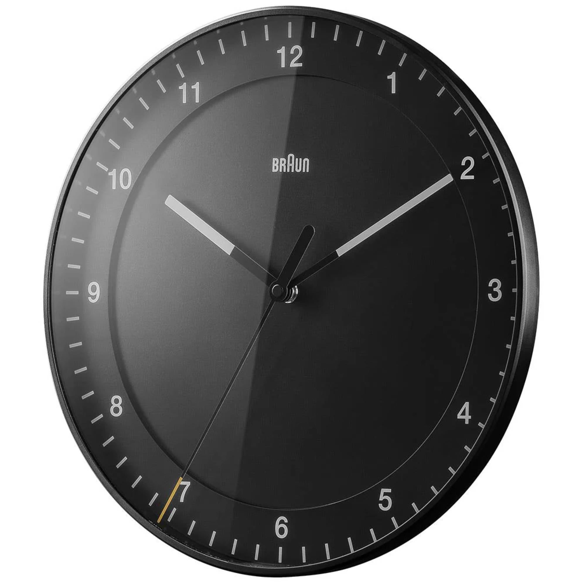 Braun Classic Black Dial Large Wall Clock BC17B