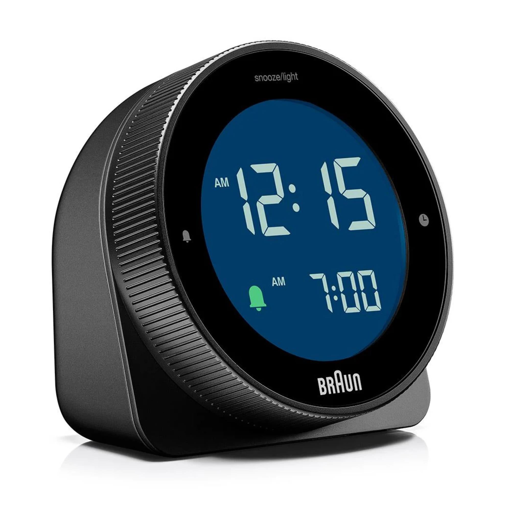 Braun Black Touch Display Digital Alarm Clock BC24B