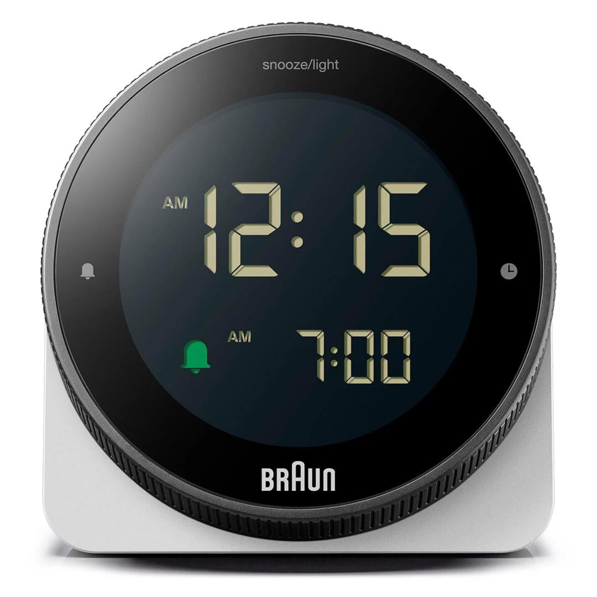 Braun White Classic Touch Display Digital Alarm Clock BC24W