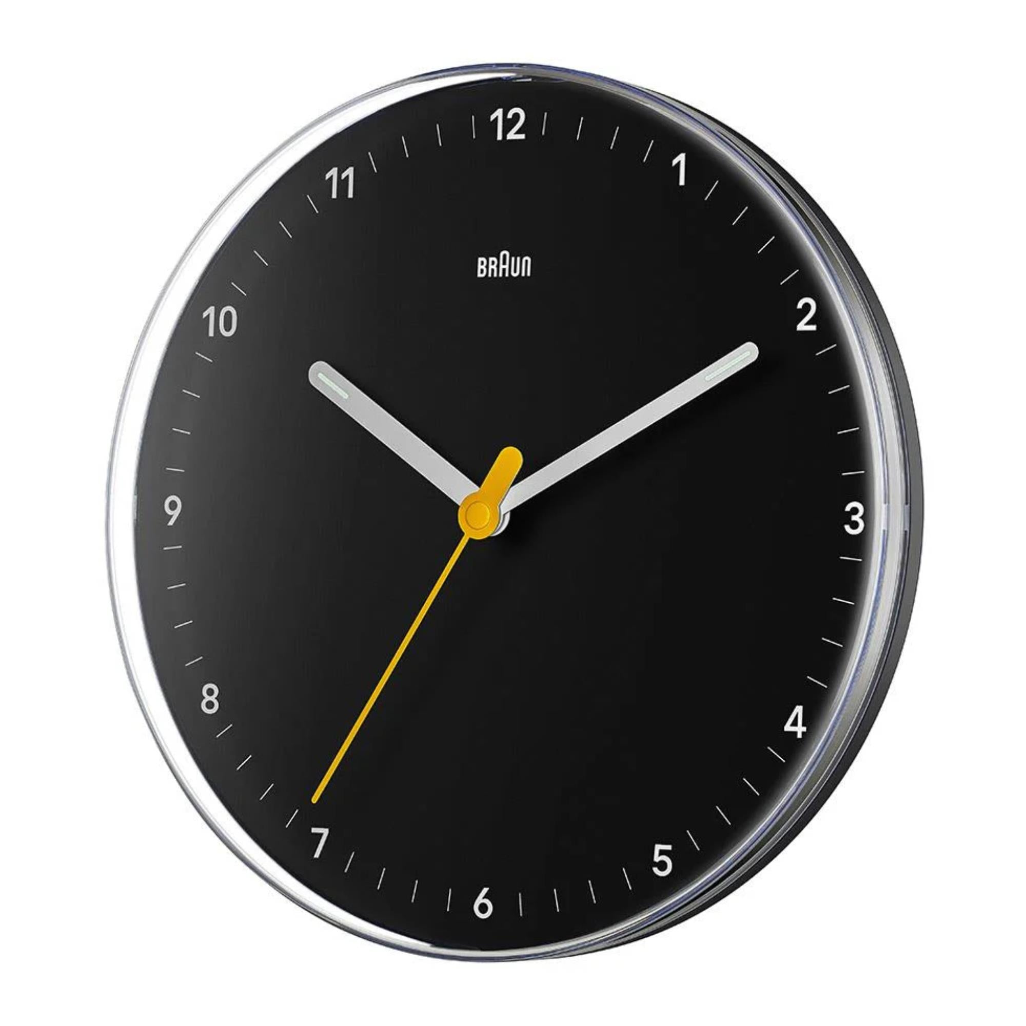 Braun Quartz Black Wall Clock BC26B