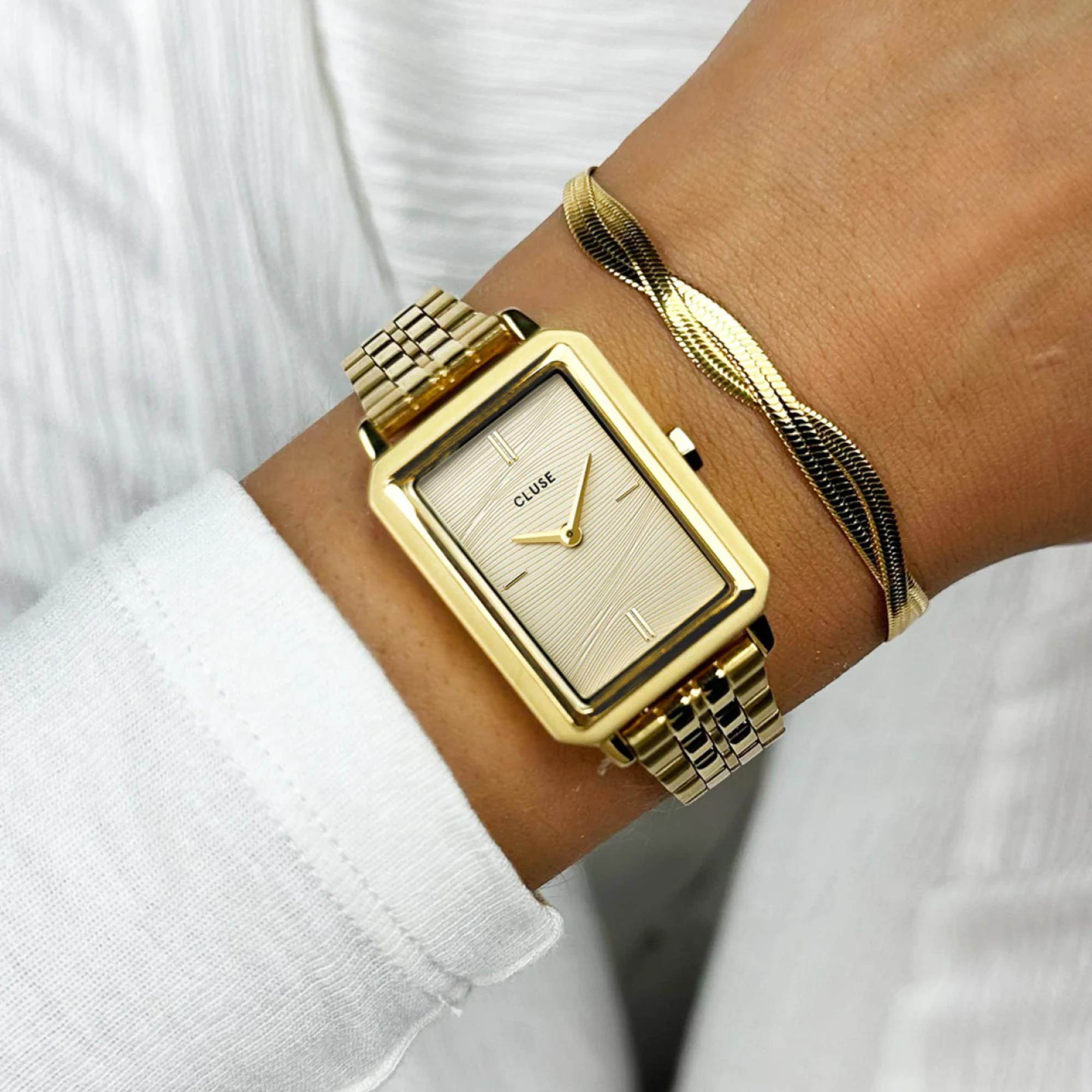 CLUSE Fluette Quartz Gold Dial Steel Strap Women's Watch CW11511