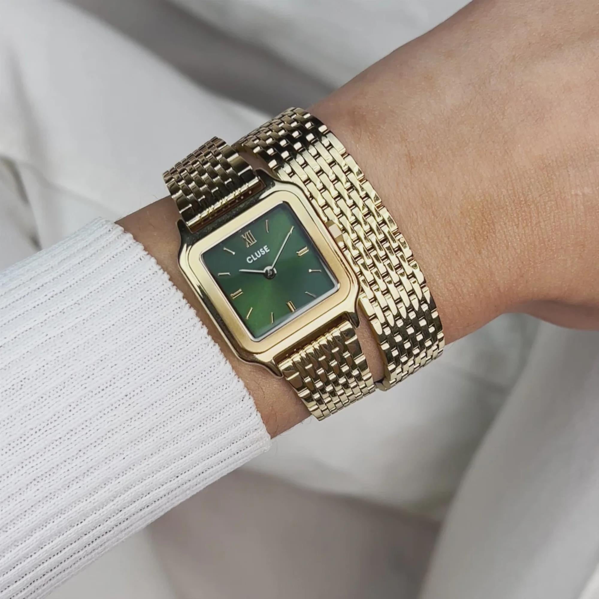 CLUSE Gracieuse Petite Quartz Green Dial Steel Strap Women's Watch CW11811