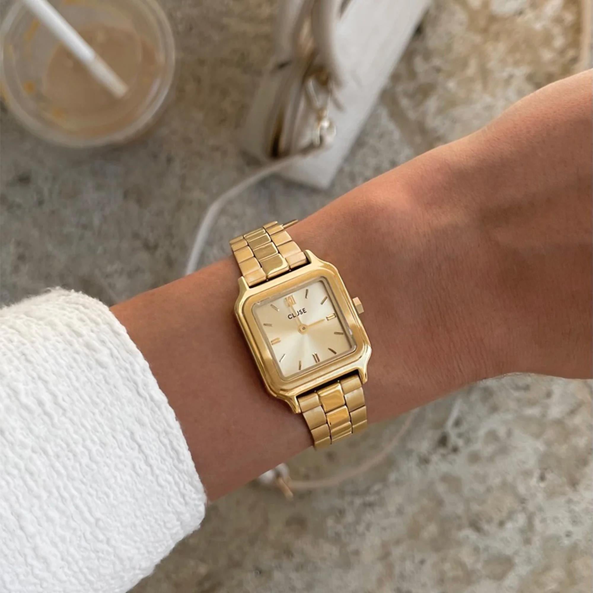 CLUSE Gracieuse Petite Quartz Gold Dial Steel Strap Women's Watch CW11802