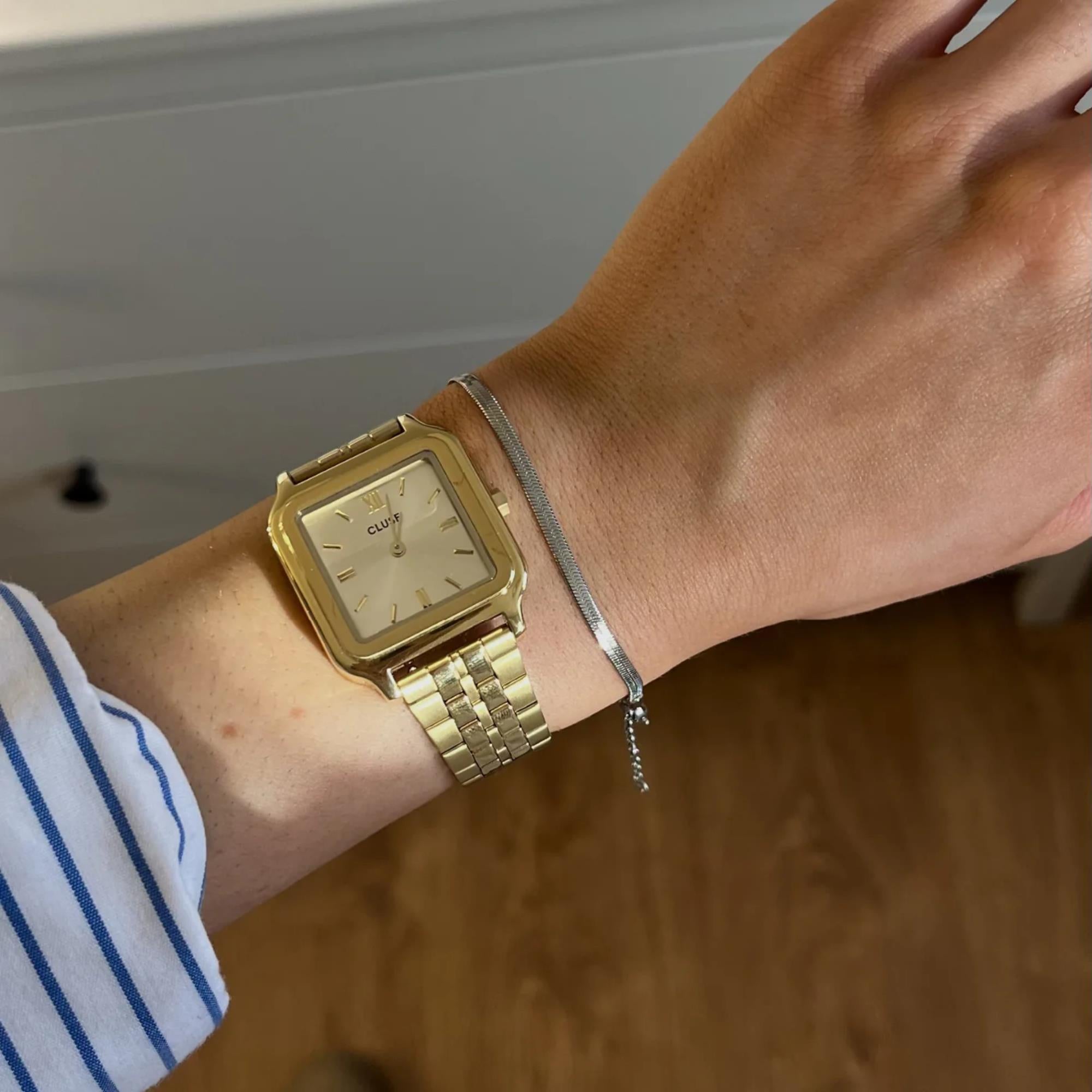 CLUSE Gracieuse Petite Quartz Gold Dial Steel Strap Women's Watch CW11802