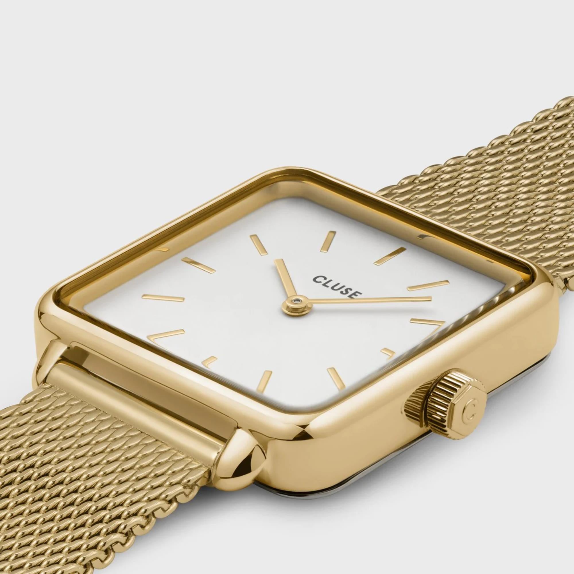 CLUSE La Tétragone Quartz White Dial Steel Strap Women's Watch CW0101207002