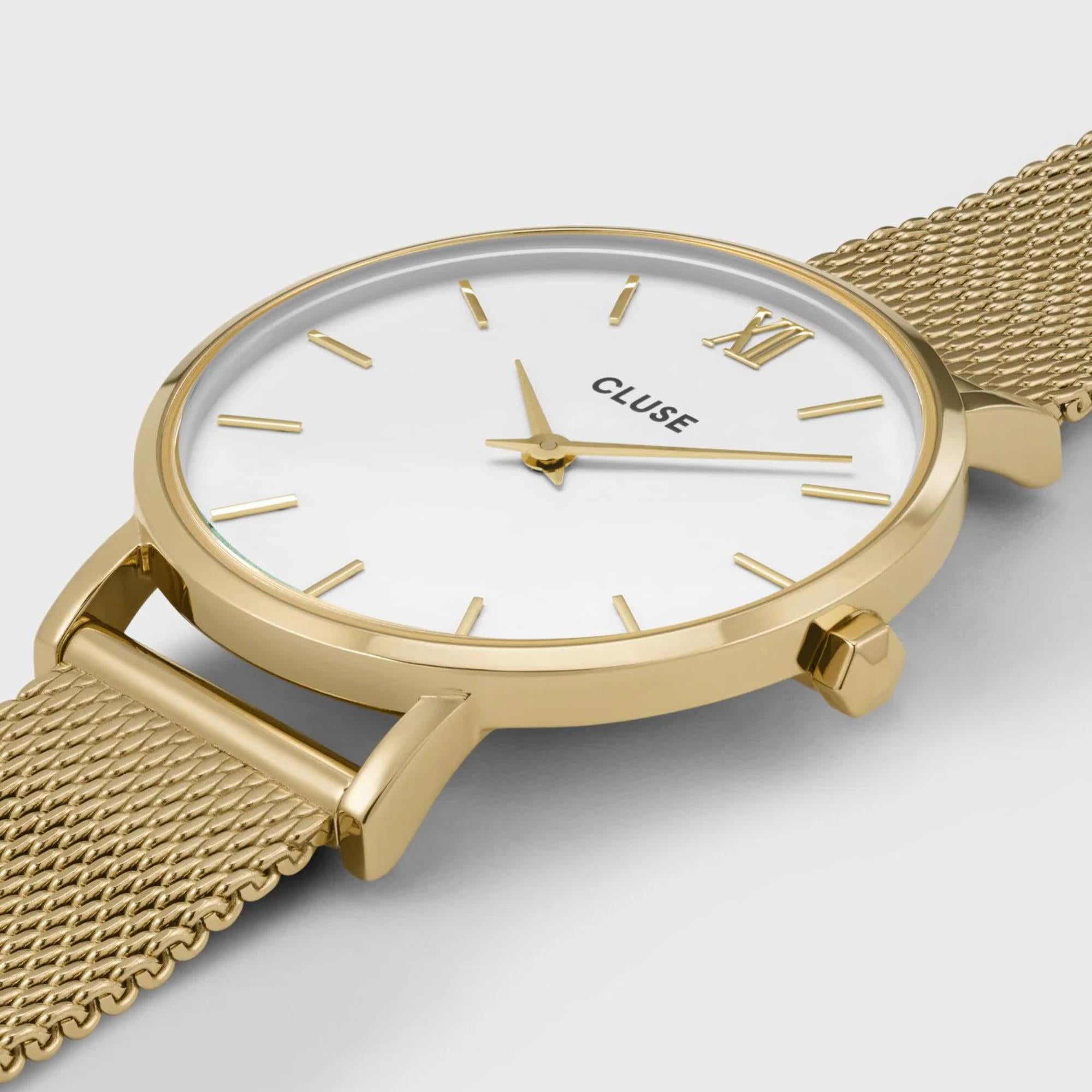 CLUSE Minuit Quartz White Dial Steel Strap Women's Watch CW0101203007