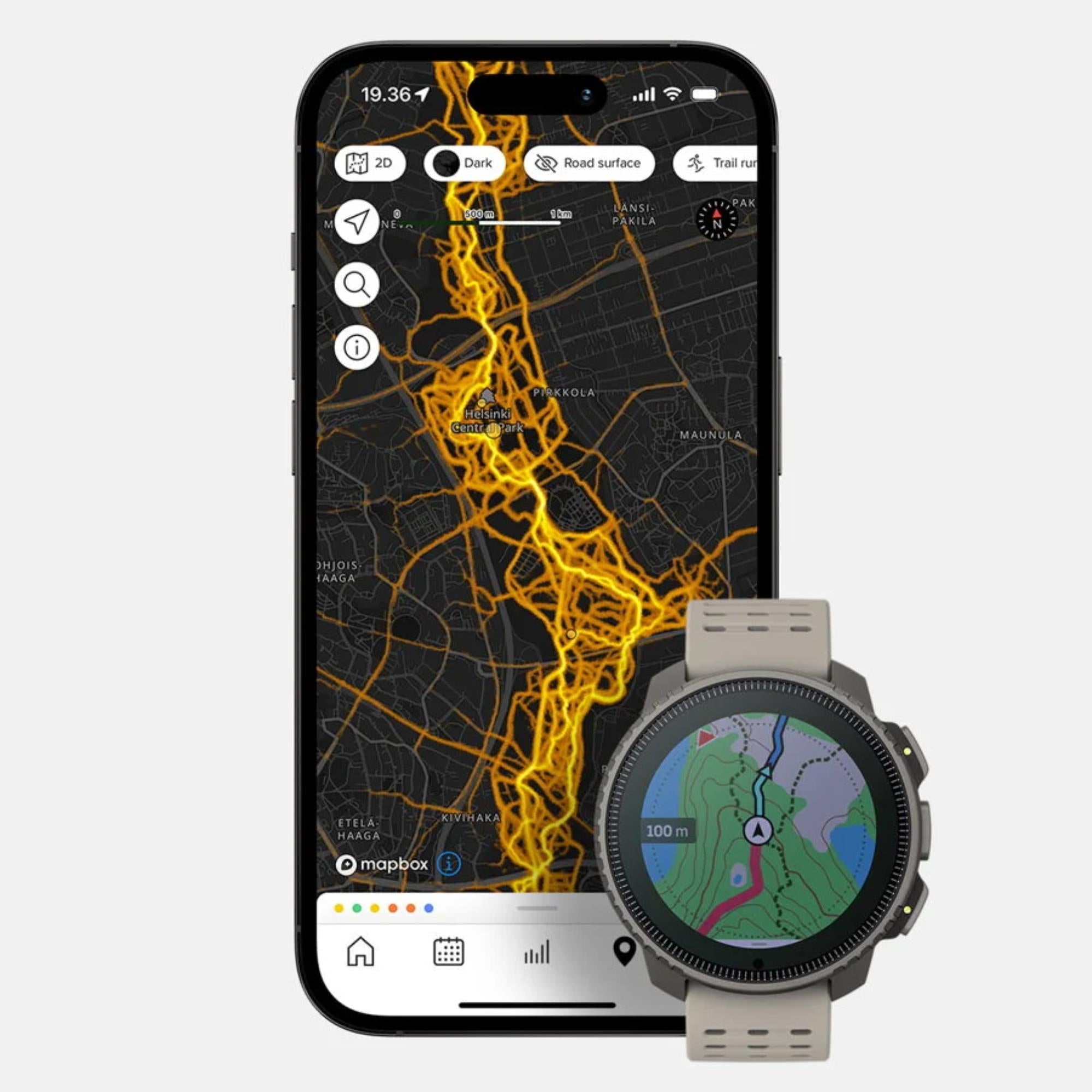 Suunto Vertical Steel Solar Sand Digital Silicone Strap Unisex Smart Watch SS050986000