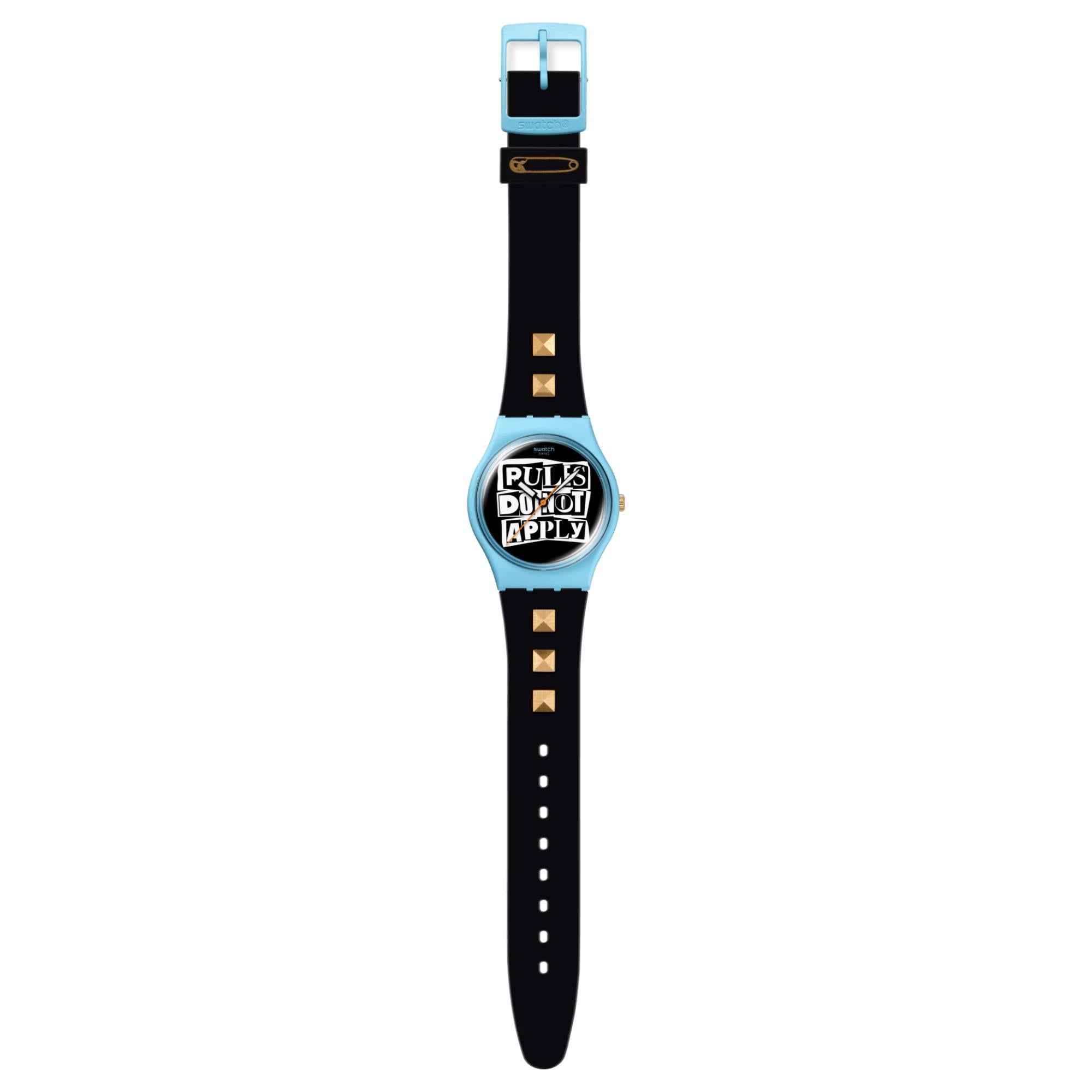 Swatch No Rules Broken Rules Black Dial Silicone Strap Unisex Casual Watch SO31L101