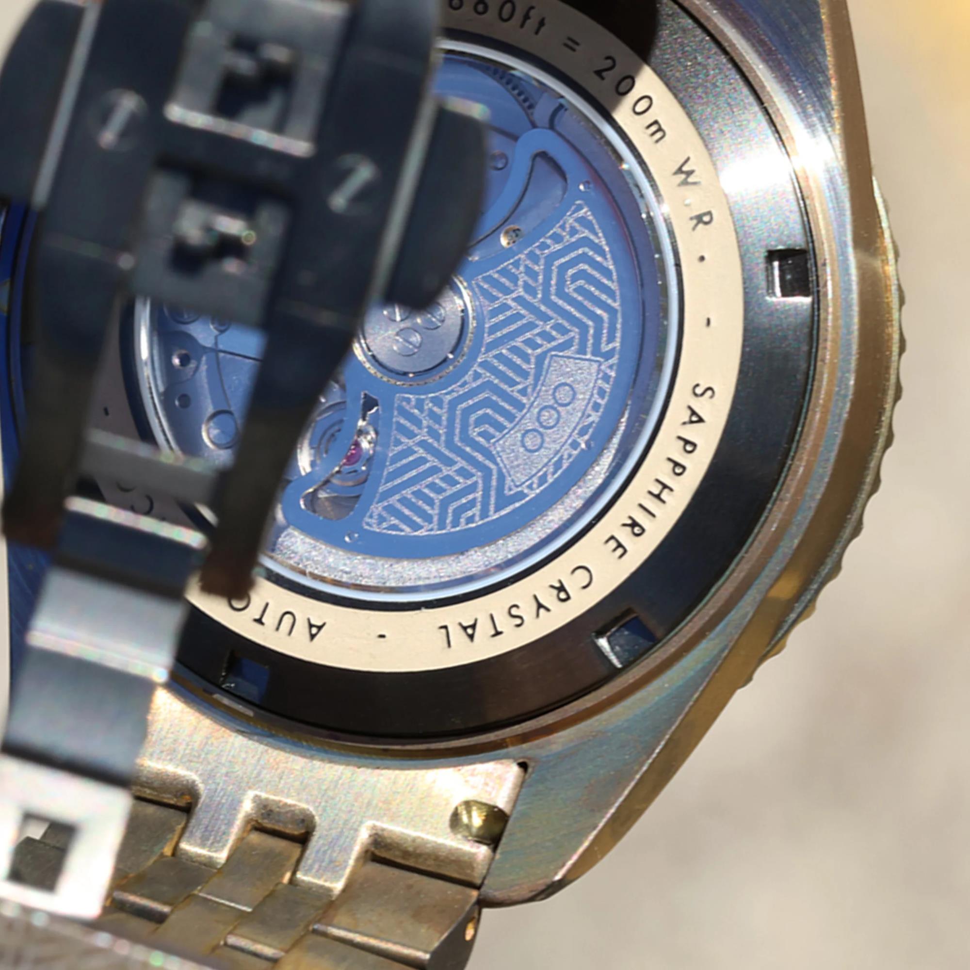 Out of Order Diverissimo Azteco Automatic Sand Dial Steel Strap Men's Watch OOO.001-32.SA